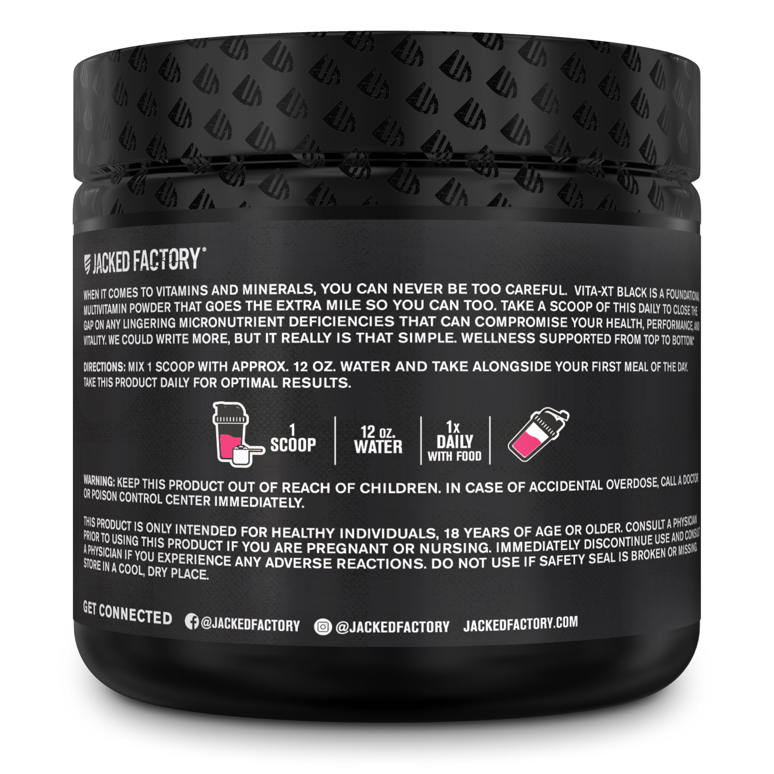 Jacked Factory Vita XT Performance Vitamin Powder - Daily Multivitamin Powder for Men with KSM-66 Ashwagandha, Prebiotic Fiber, Vitamin A, C, D, K, B6, B12, & More - Strawberry Lemonade, 30Sv