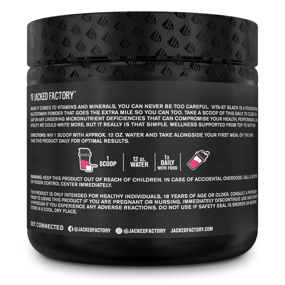 Jacked Factory Vita XT Performance Vitamin Powder - Daily Multivitamin Powder for Men with KSM-66 Ashwagandha, Prebiotic Fiber, Vitamin A, C, D, K, B6, B12, & More - Strawberry Lemonade, 30Sv