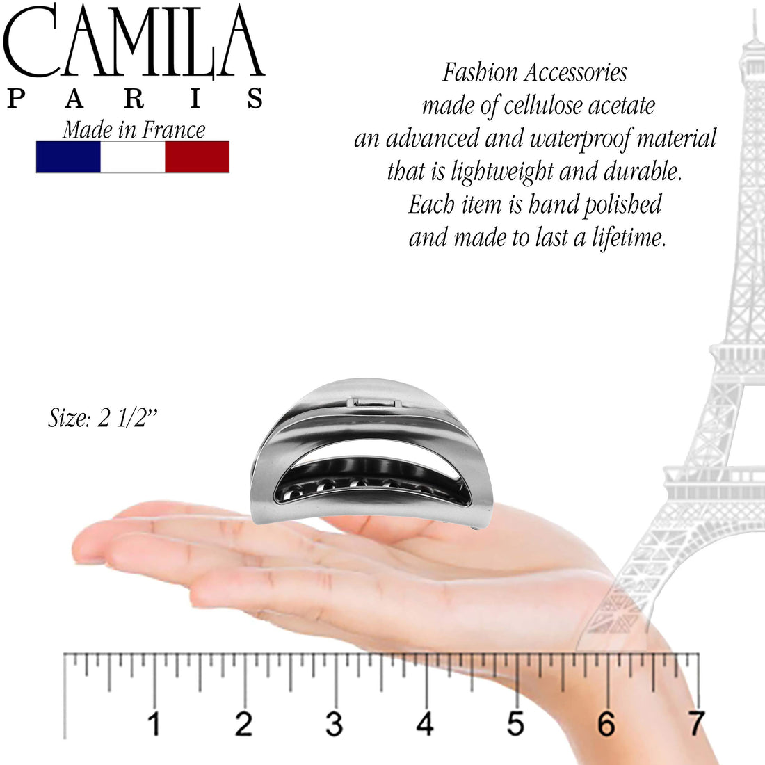 CP2412, CLIP Medium SILVER, HOLE