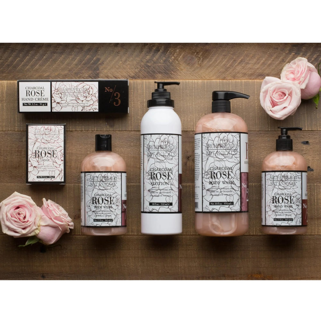 Archipelago Charcoal Rose Body Wash, 17 Fl Oz