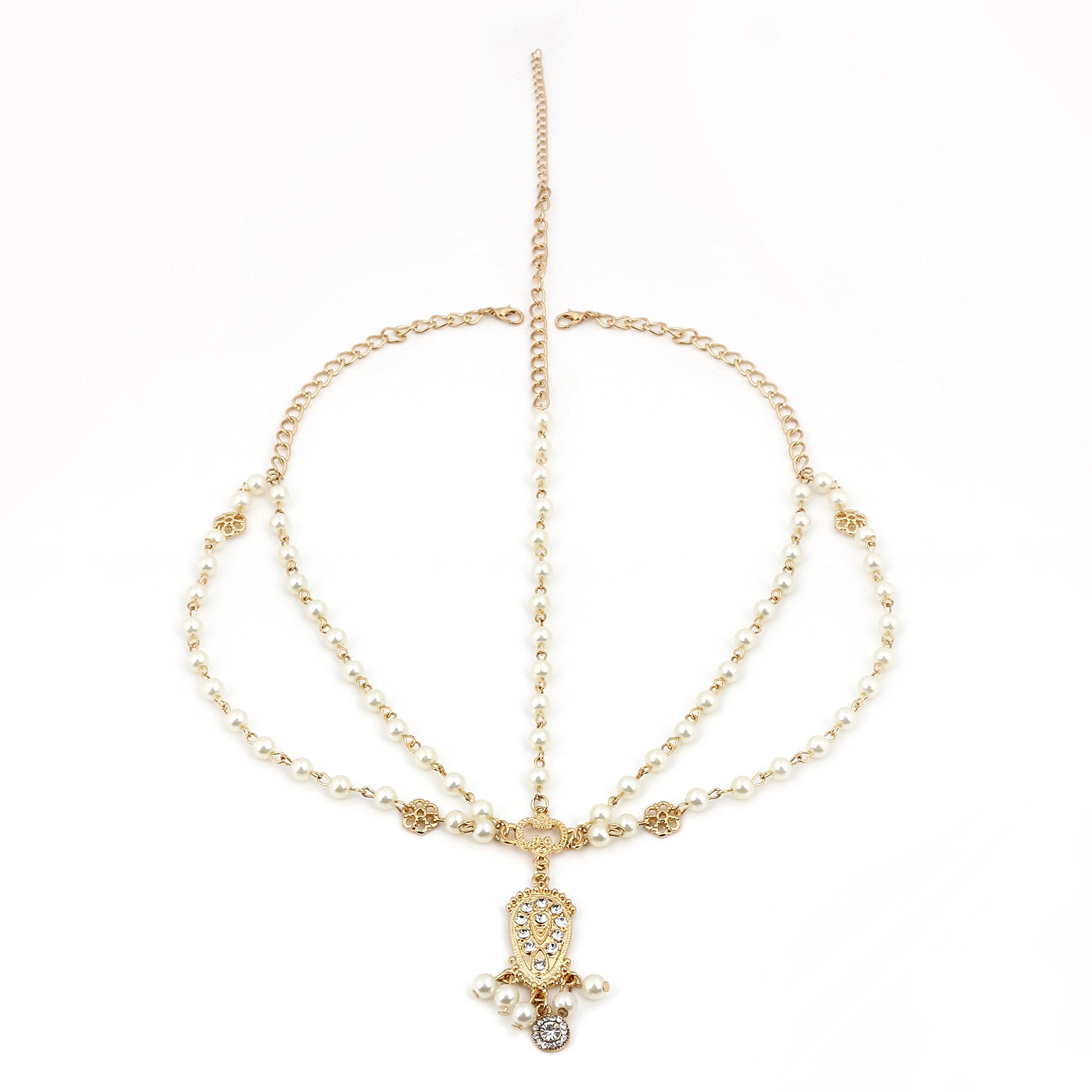 Aukmla Alloy Headbands For Women Head Chain With Sequines (Bead)