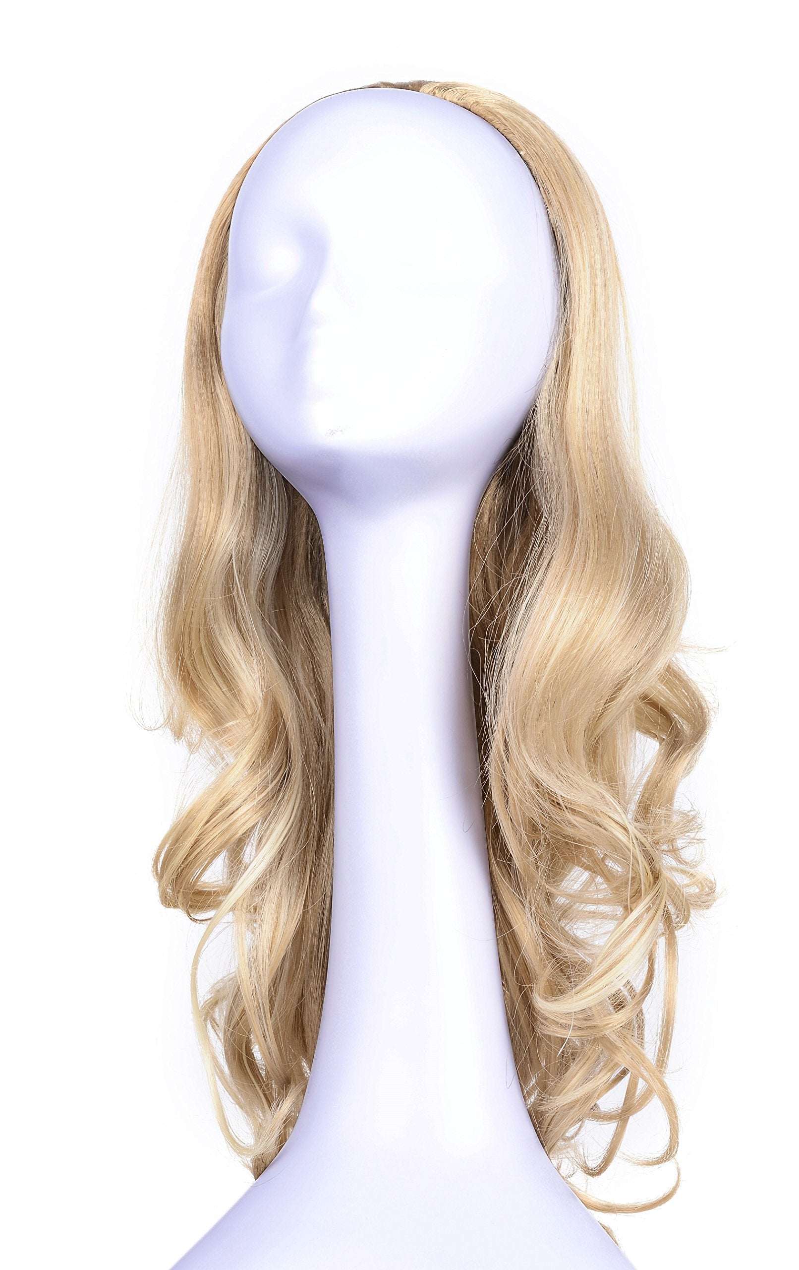 R1488H : OneDor 23 Curly 3/4 Ladies Half Wig Kanekalon Hair Synthetic Wigs with Comb on a Mesh Head Cap (R1488H)