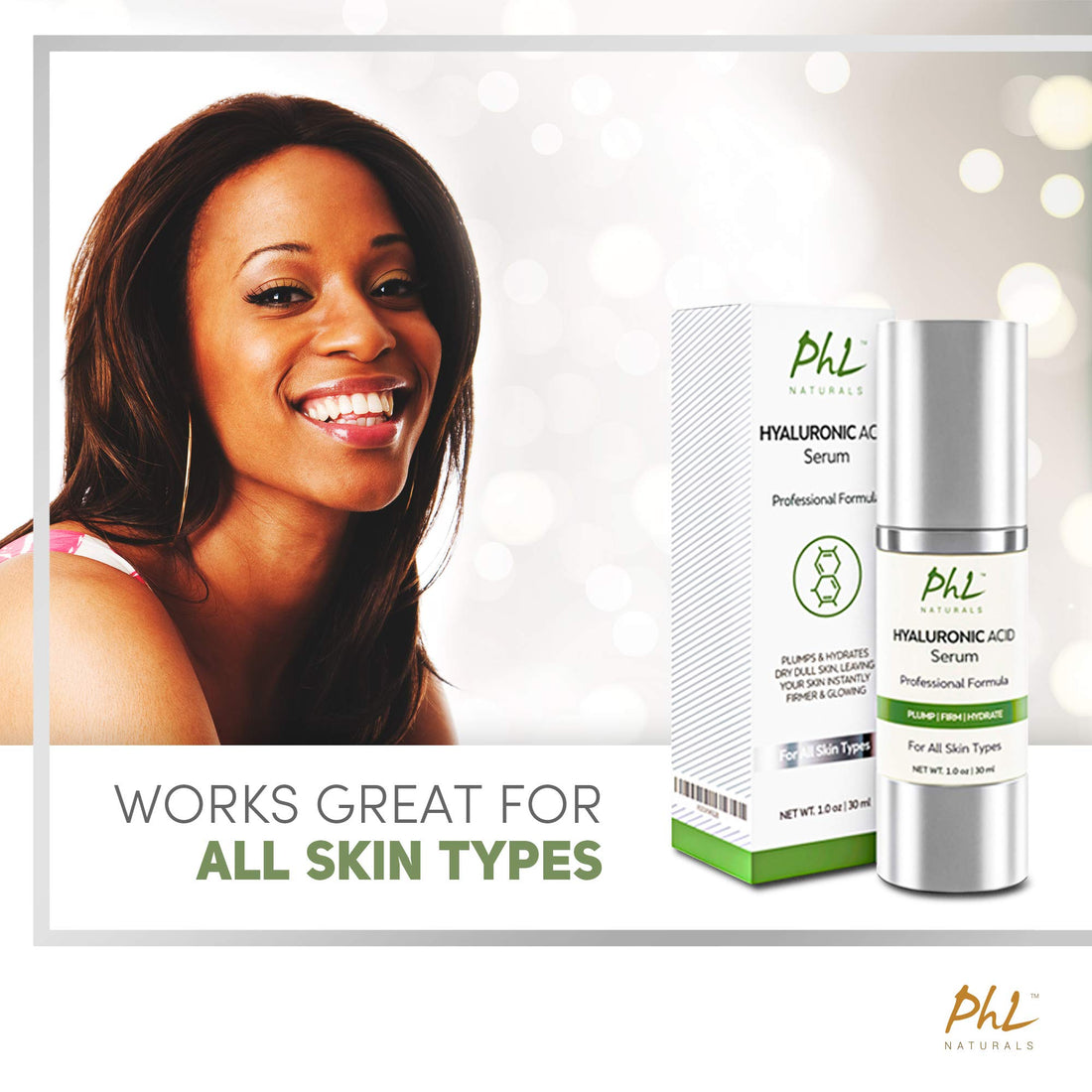 Hyaluronic Acid Serum for Face - (1.75 fl oz / 50 ml) with Vitamin C and E, Anti-Aging Line Correcting Serum - Boosts Hydration, Plumps Skin to Fill in Fine Lines and Wrinkles