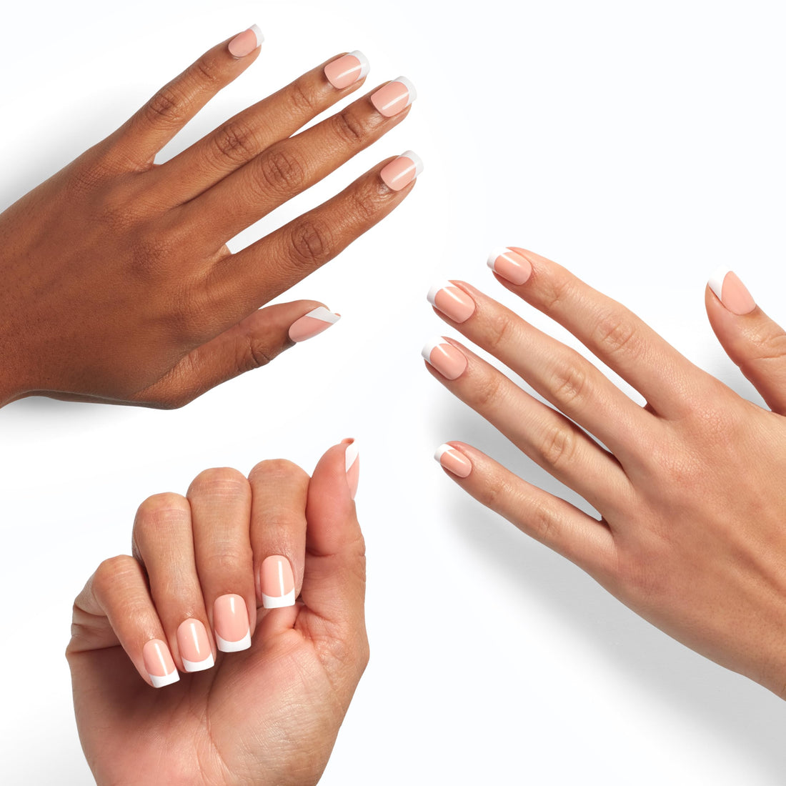 OPI On Point Fluent in French | Short Round Nude Pink & White French Tip Press On Nails | With Nail Glue | Long Lasting, Reusable, Non-damaging