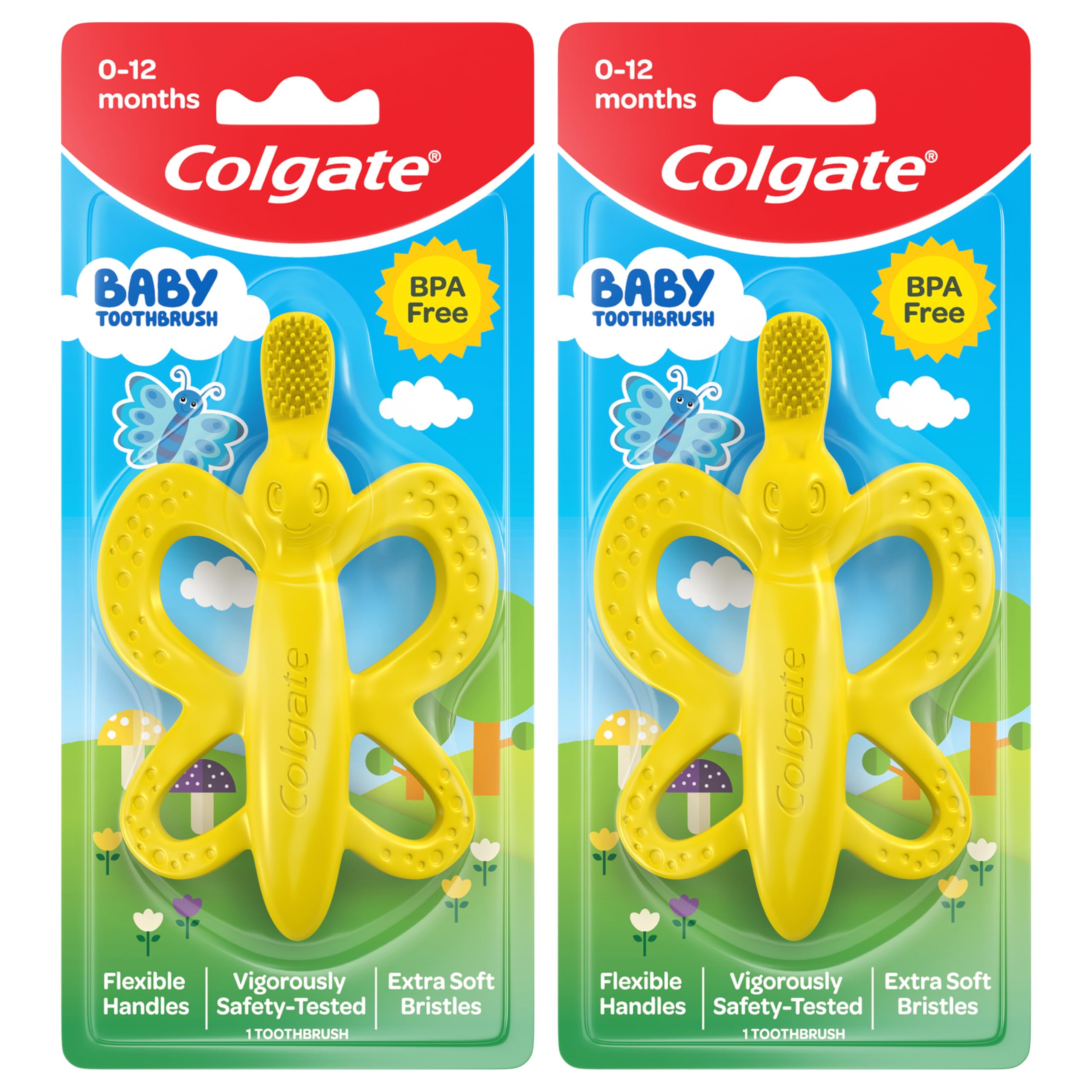 Colgate Baby Toothbrush and Teether, BPA Free ââ‚¬â€œ 2 Count