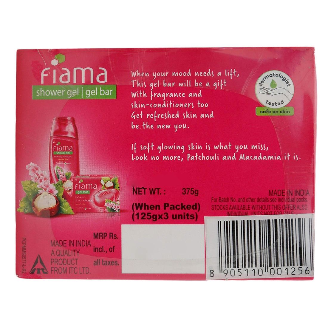 Fiama Di Wills Patchouli & Macadamia Soft Glowing Skin Gel Bar, 125g (Pack Of 3)