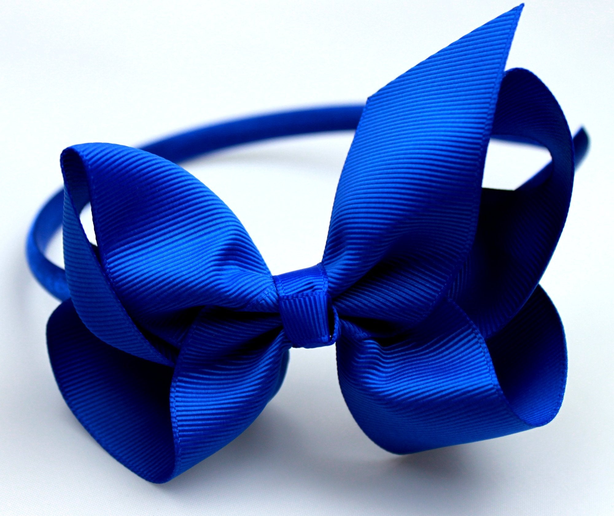 Syleia K&M Fashion Headbands with 4 inch Bow, Set of 6 Blue, White, Black, Red, Purple, Rose School and Playtime Perfect Hair
