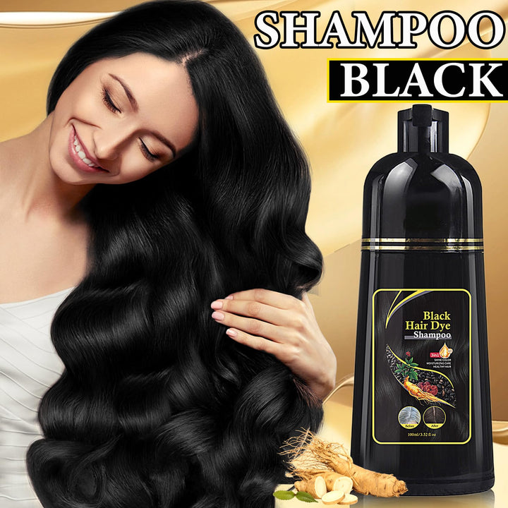 Fusang Instant Black Hair Dye Shampoo for Women & Men,3 in 1 Magic Hair Color Shampoo for Gray Hair Perfect Coverage,Moisturizing Long Lasting Repairing Care Hair Shampoo Colors-100ml