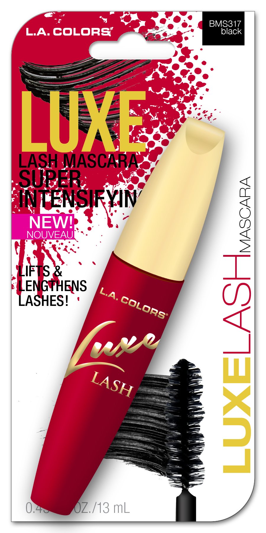 L.A. Colors Luxe Lash Mascara, Black, 3 Count (Pack of 3)