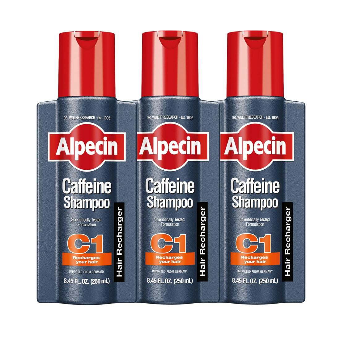 Alpecin C1 Caffeine Anti Hair Fall Shampoo 3x250ml | Scalpe Shampoo for Hair Fall Control | Natural Hair Growth Shampoo Strengthen Hair Growth and Reduces Hair Loss
