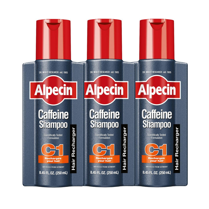 Alpecin C1 Caffeine Anti Hair Fall Shampoo 3x250ml | Scalpe Shampoo for Hair Fall Control | Natural Hair Growth Shampoo Strengthen Hair Growth and Reduces Hair Loss