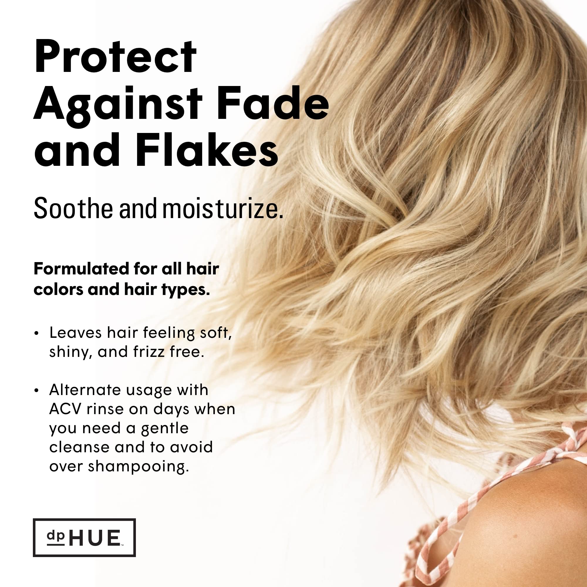 dpHUE ACV Soothing Shampoo, 8.5 oz - Sulfate Free Dry Scalp Shampoo For Color Treated Hair With Apple Cider Vinegar, Ginger Root, Lavender and Aloe