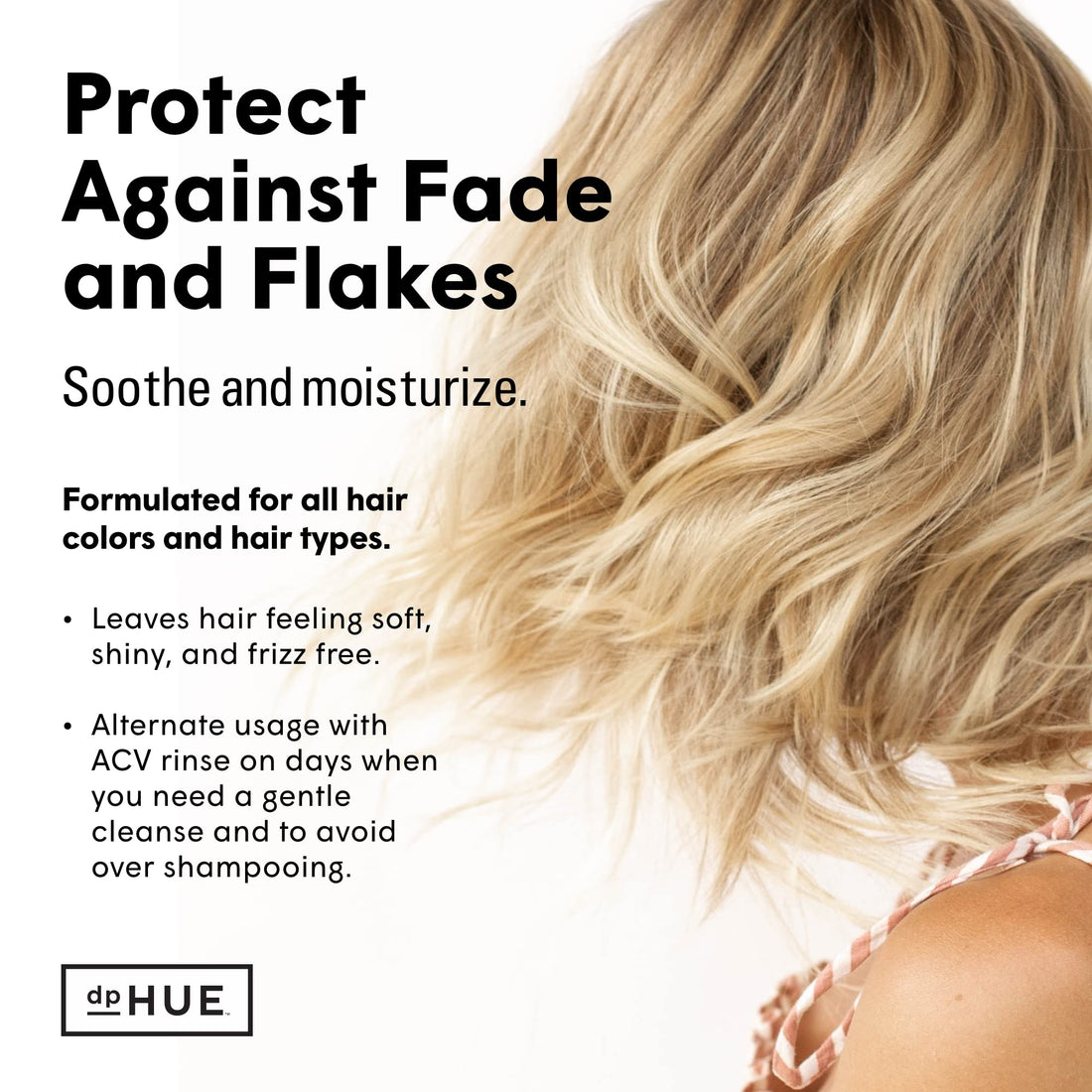 dpHUE ACV Soothing Shampoo, 8.5 oz - Sulfate Free Dry Scalp Shampoo For Color Treated Hair With Apple Cider Vinegar, Ginger Root, Lavender and Aloe