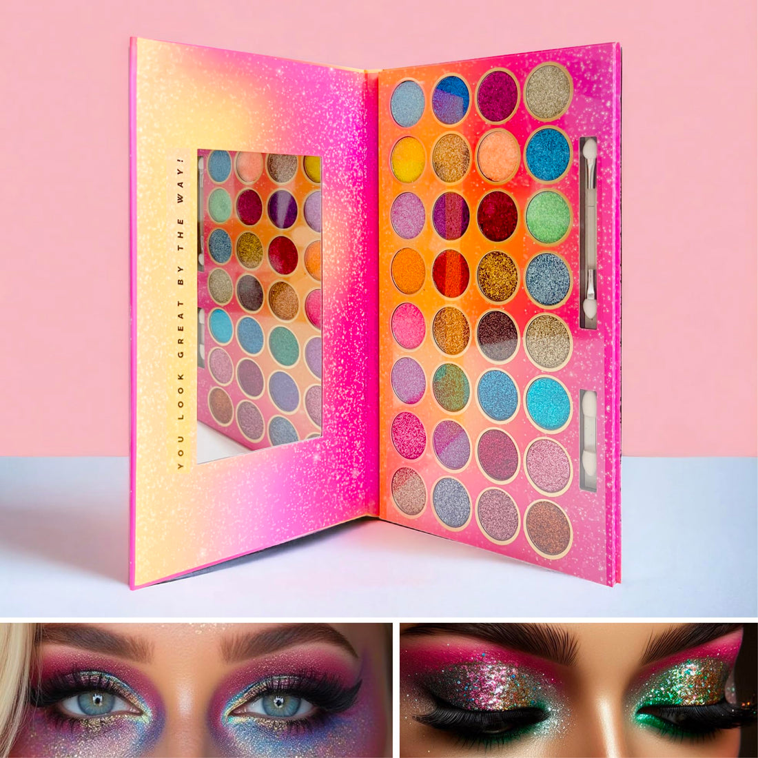 32 Colours Glitter Eyeshadow Palette, Make-Up Palette, Face and Body Glitter, glitter tattoos, festival accessories, Glitter Artistry Palette, Eye Shadow pallets for Women Girls Kids