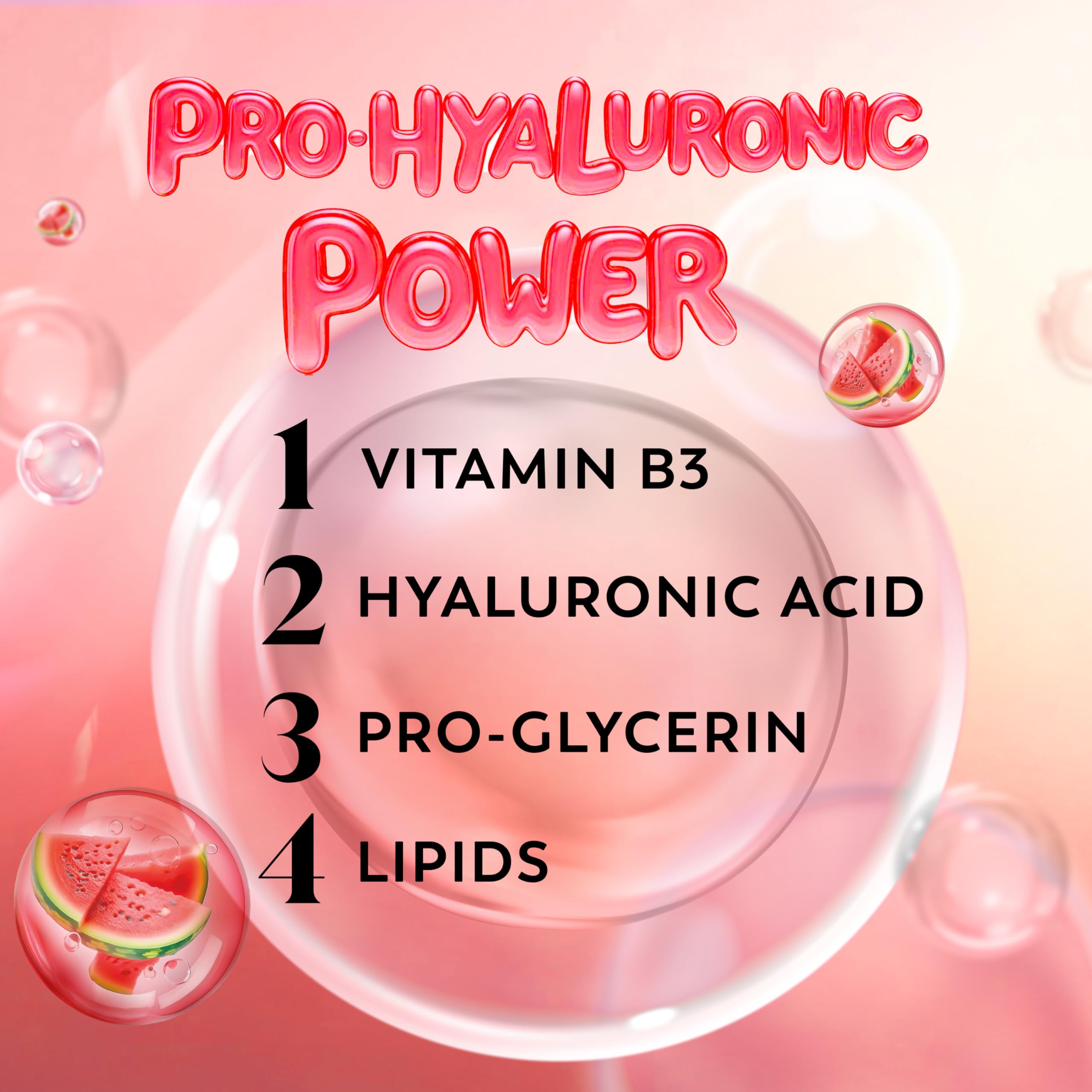 Olay Body Wash for Women, Intensely Hydrating, Pro-Hyaluronic Acid Serum Complex, Renews Moisture, Vitamin B3 Lameller Technology, For All Skin Types, Watermelon Summer Fizz Scent, 20 fl oz