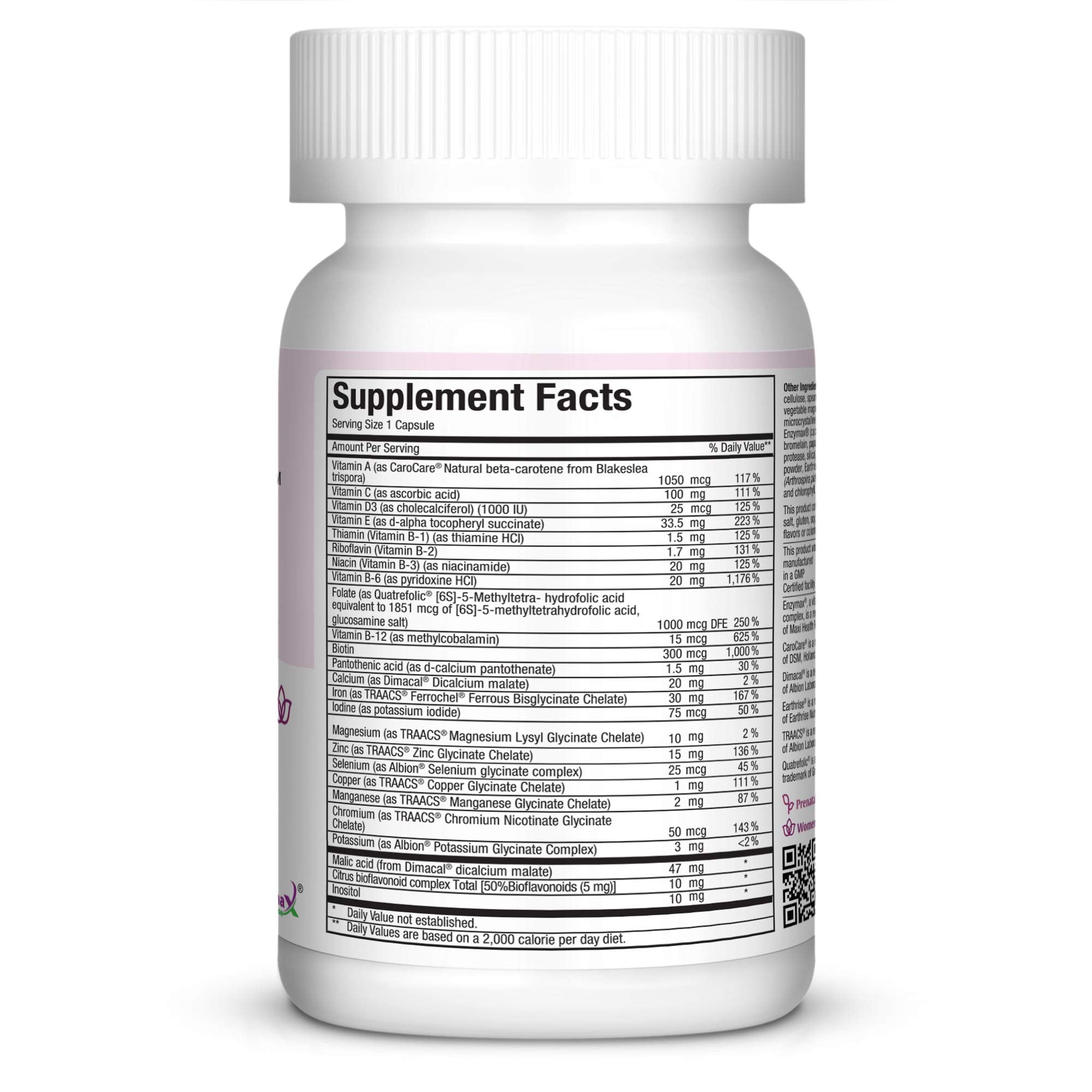 Maxi One Per Day Prenatal Formula with Methylated Folate and Gentle Iron, 60 Count