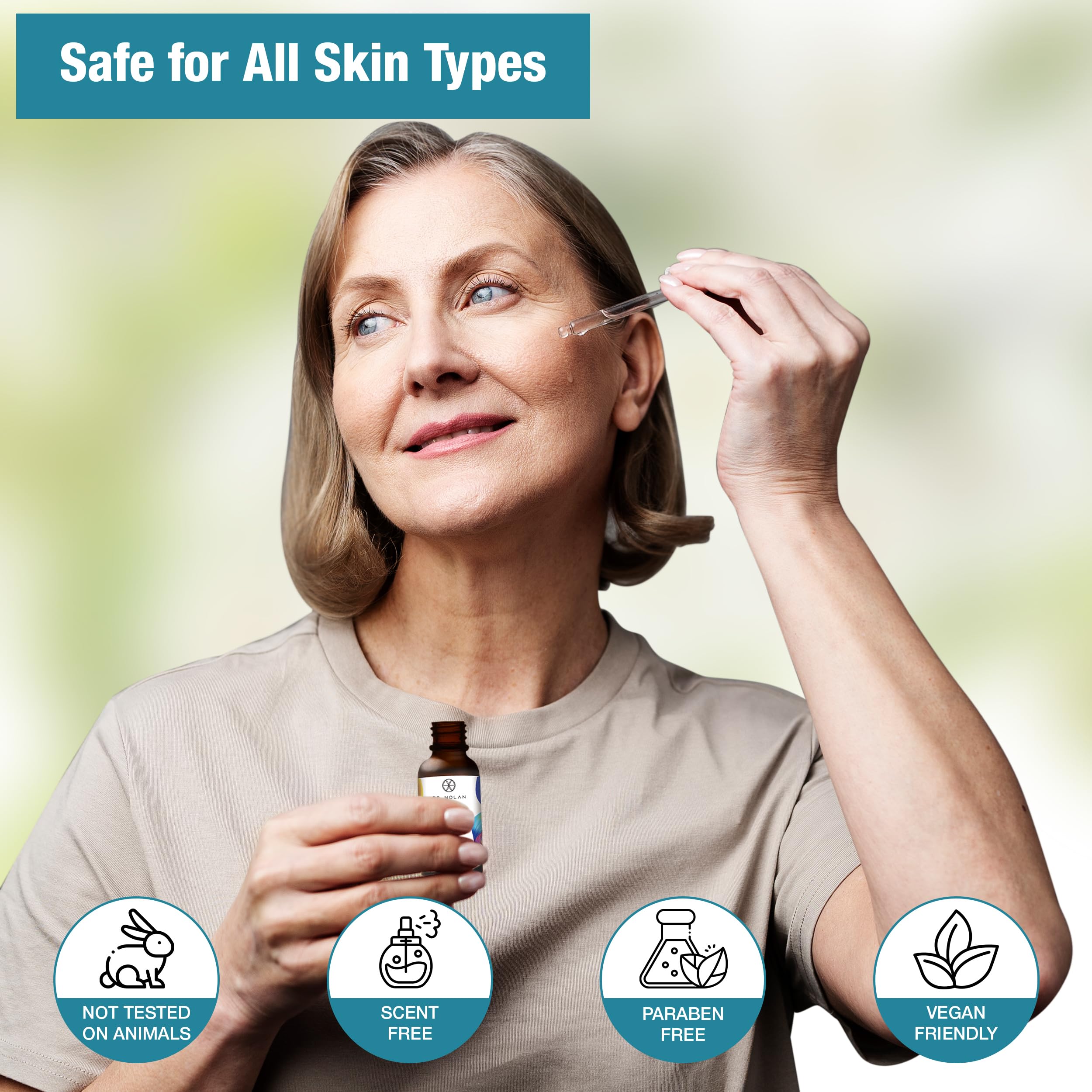 Dr Nolan Argireline Serum – 20% Argireline with 5% Hyaluronic Acid, Vitamin C Serum – Anti-Aging Serum for Radiant Skin – Anti-Wrinkle Peptides for Face, Neck & Hands