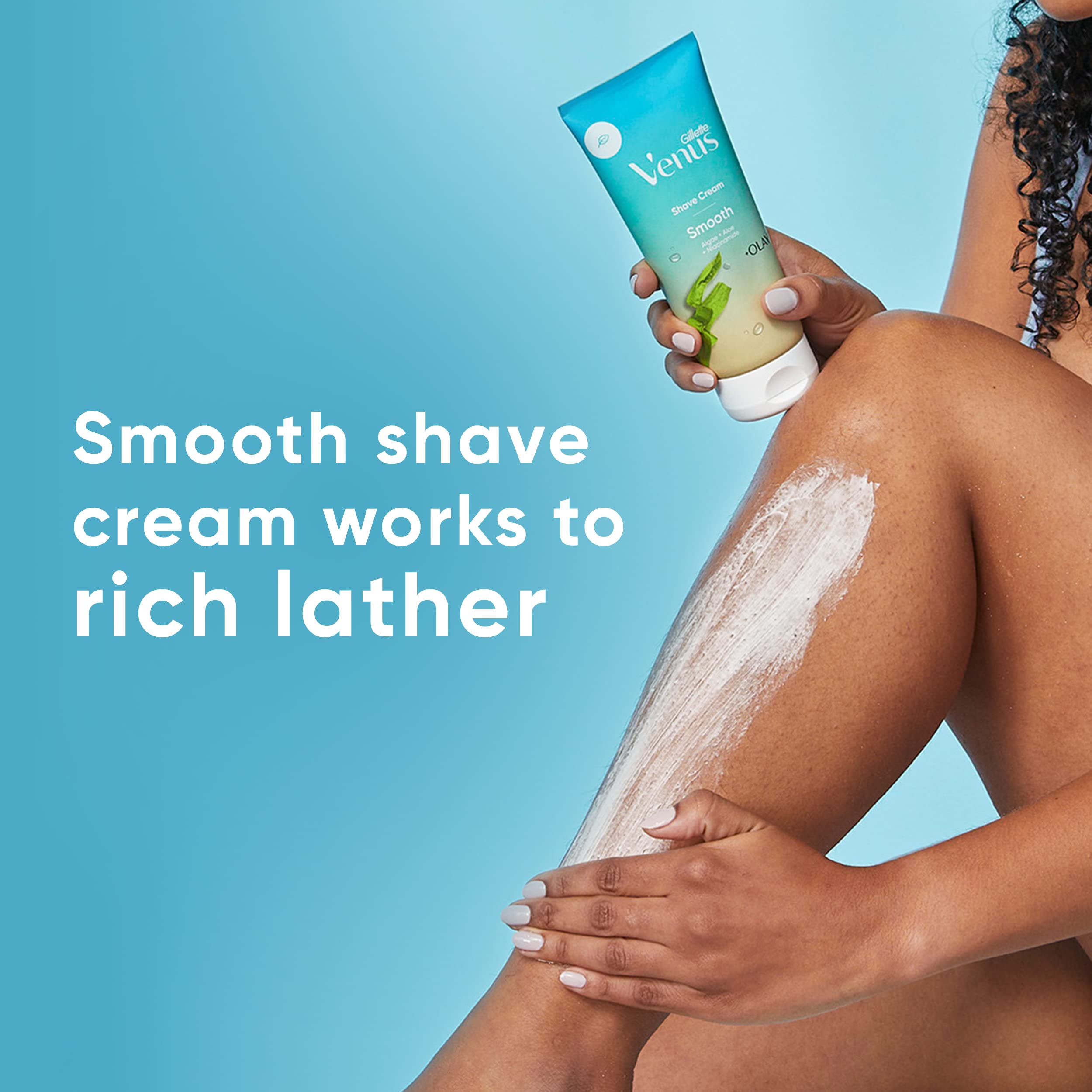 Gillette Venus Smooth plus Olay Shaving Cream for Women, 3 Count, 6 oz