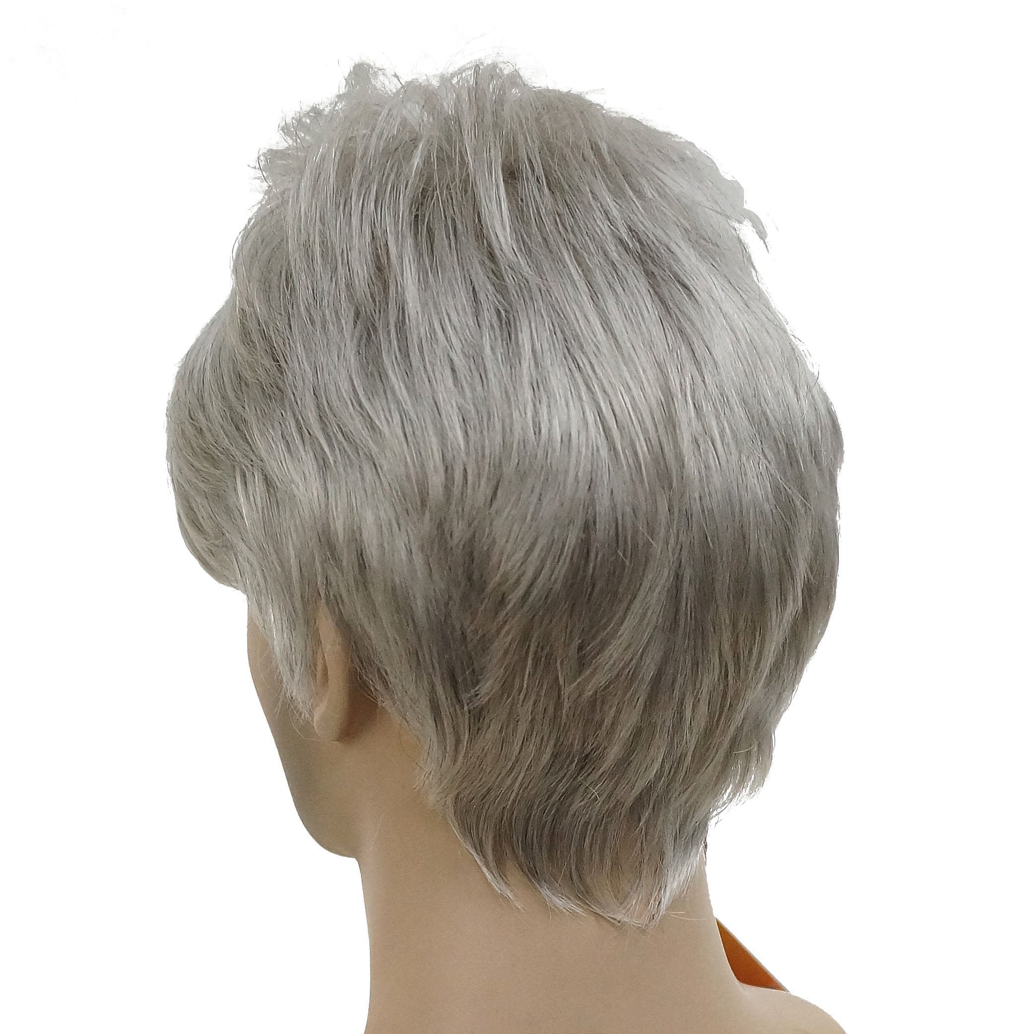 Lydell Men Wig Natural Short Straight Hair Synthetic Full Wigs (Silver Grey)