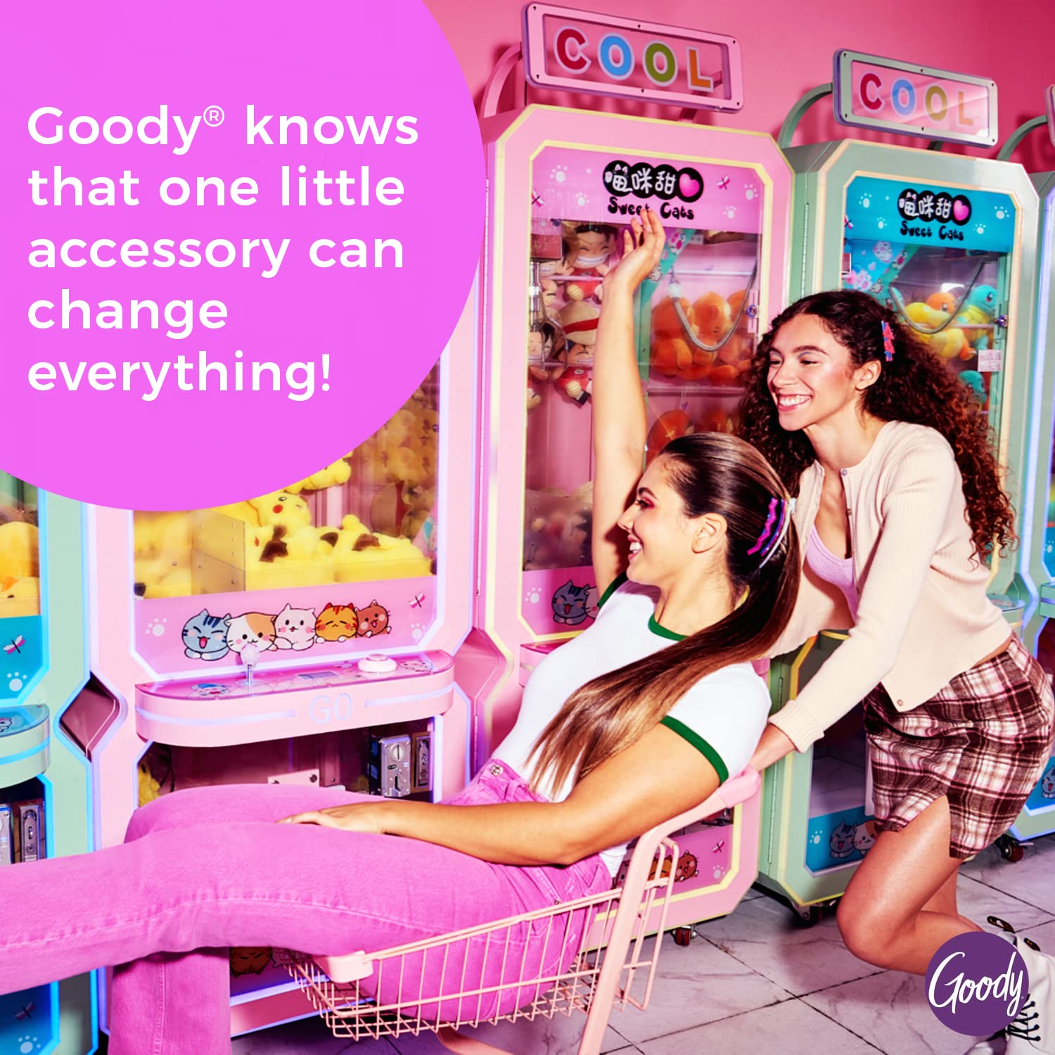 Goody Large Fashion Hair Combs - 2 Count, Nostalgia Assorted - SlideProof Grip Secures Hair Effortlessly - Great Comb for Pulling Hair - Pain-Free Hair Accessories for Women, Men, Boys, & Girls