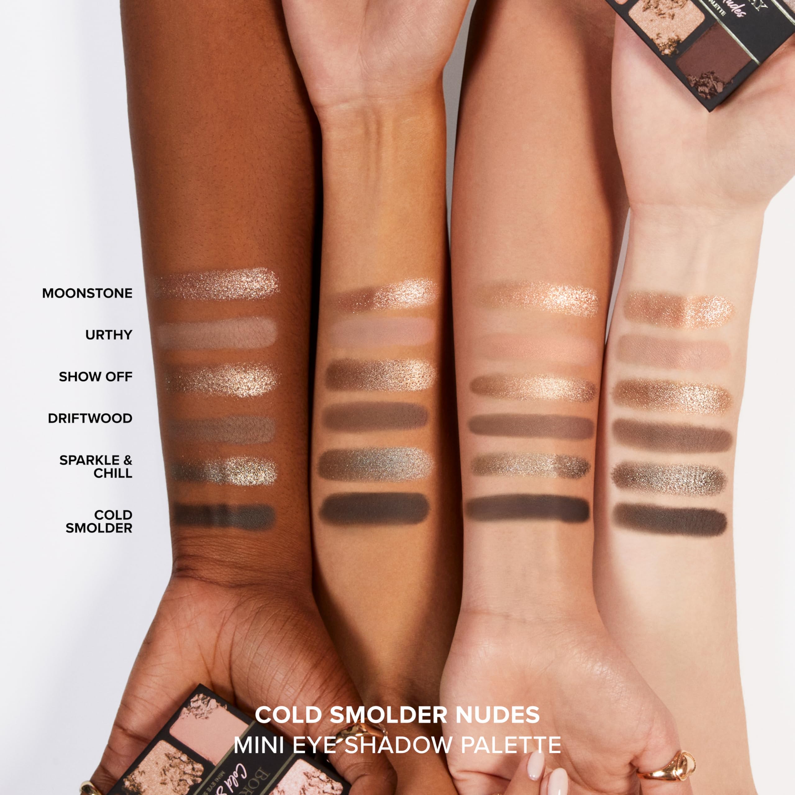 Too Faced Born This Way Mini Eye Shadow Palettes | High Pigment + Shimmer, 0.2 Ounce, Cold Smolder Nudes