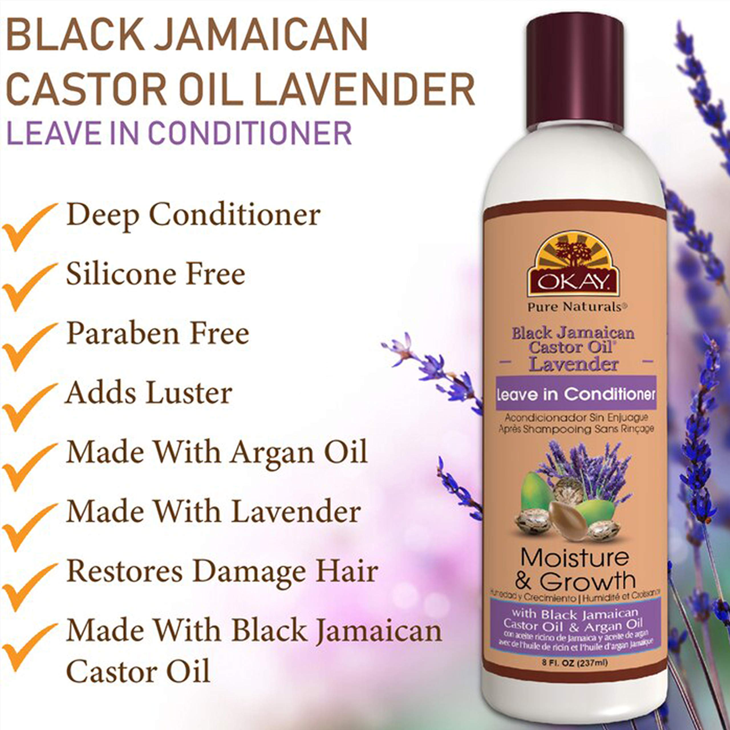 Okay black jamaican castor oil & lavender leave in conditioner 8 fluid ounce, White, 8 Fluid Ounce