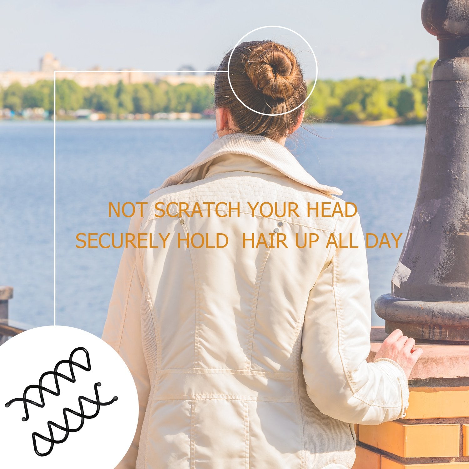 eBoot Black Spiral Hair Pin Spin Pin Spiral Hair Clip Mini Spin Clip Bun Stick Pick for DIY Hair Style 20 Pack