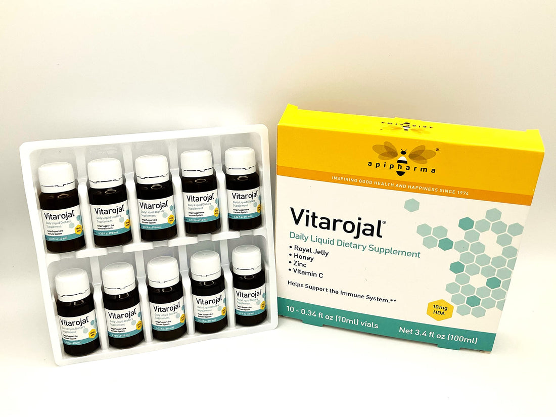 apipharma Vitarojal Royal Jelly - with Honey, Vitamin C, Zinc - Support Your Immune System, & Promotes Natural Energy and Wellness (10 Vials)