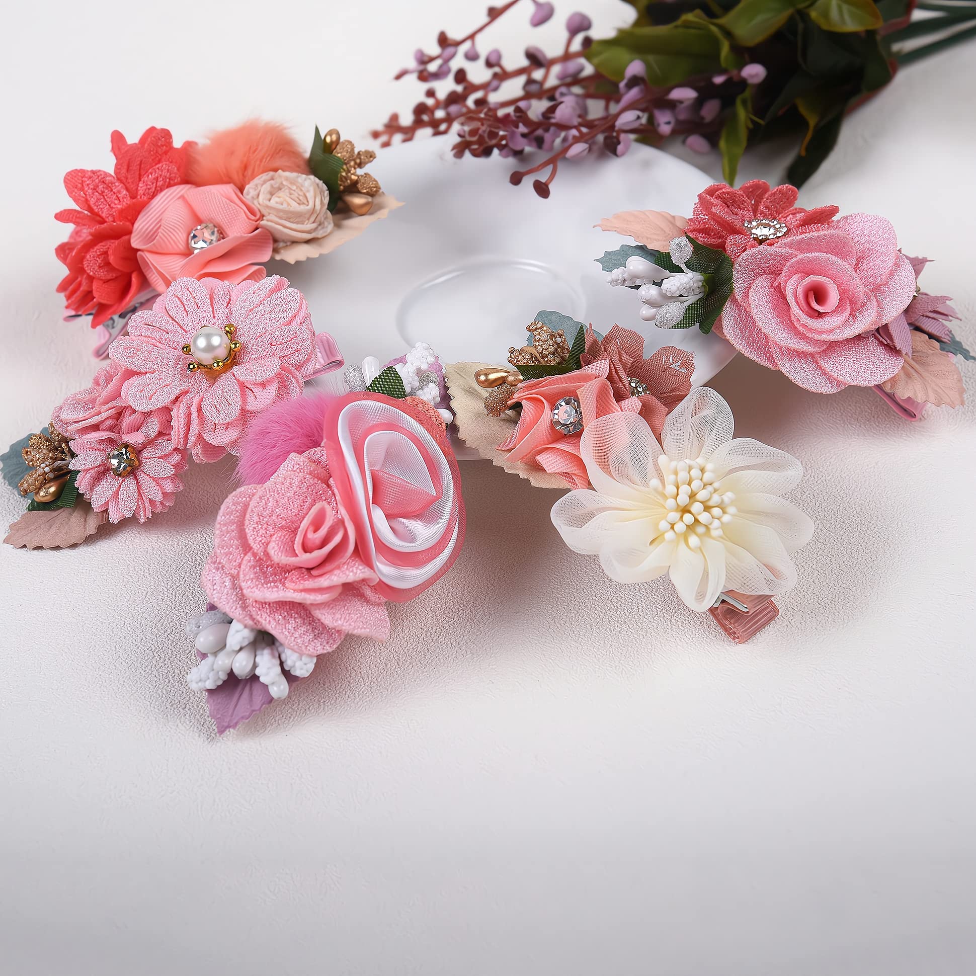 Fsmiling Hair Bows for Girls Alligator Clips Flower Girls Bows Grosgrain Ribbon Bows Hair Accessories for Girls