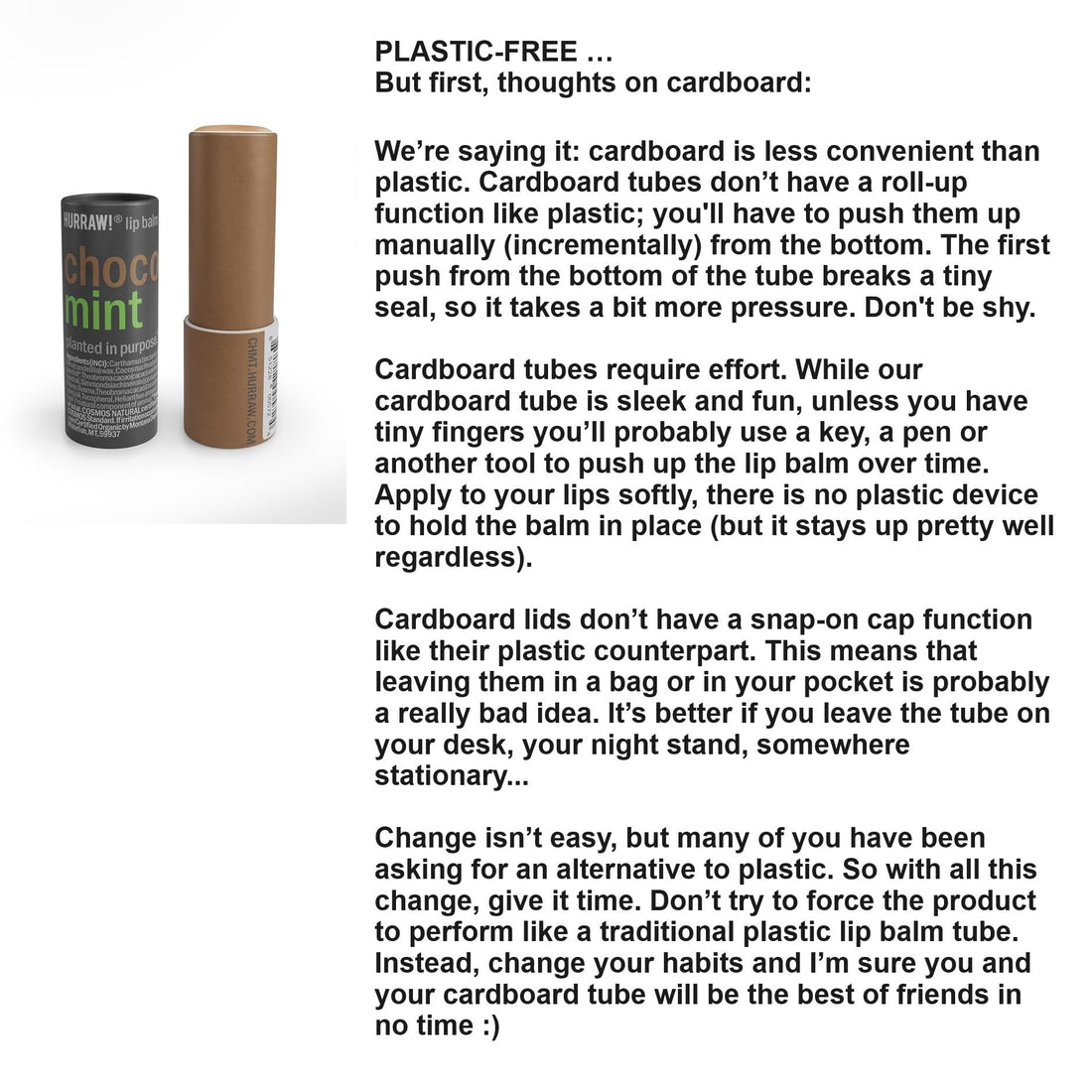 Hurraw! Chocolate & Mint Lip Balm, 3 Pack: Plastic-Free with new cardboard push-up tube. Certified Organic, All Natural Origin, Vegan & Cruelty Free. Gluten, Bee, Shea, Soy & Palm Free. Made in USA