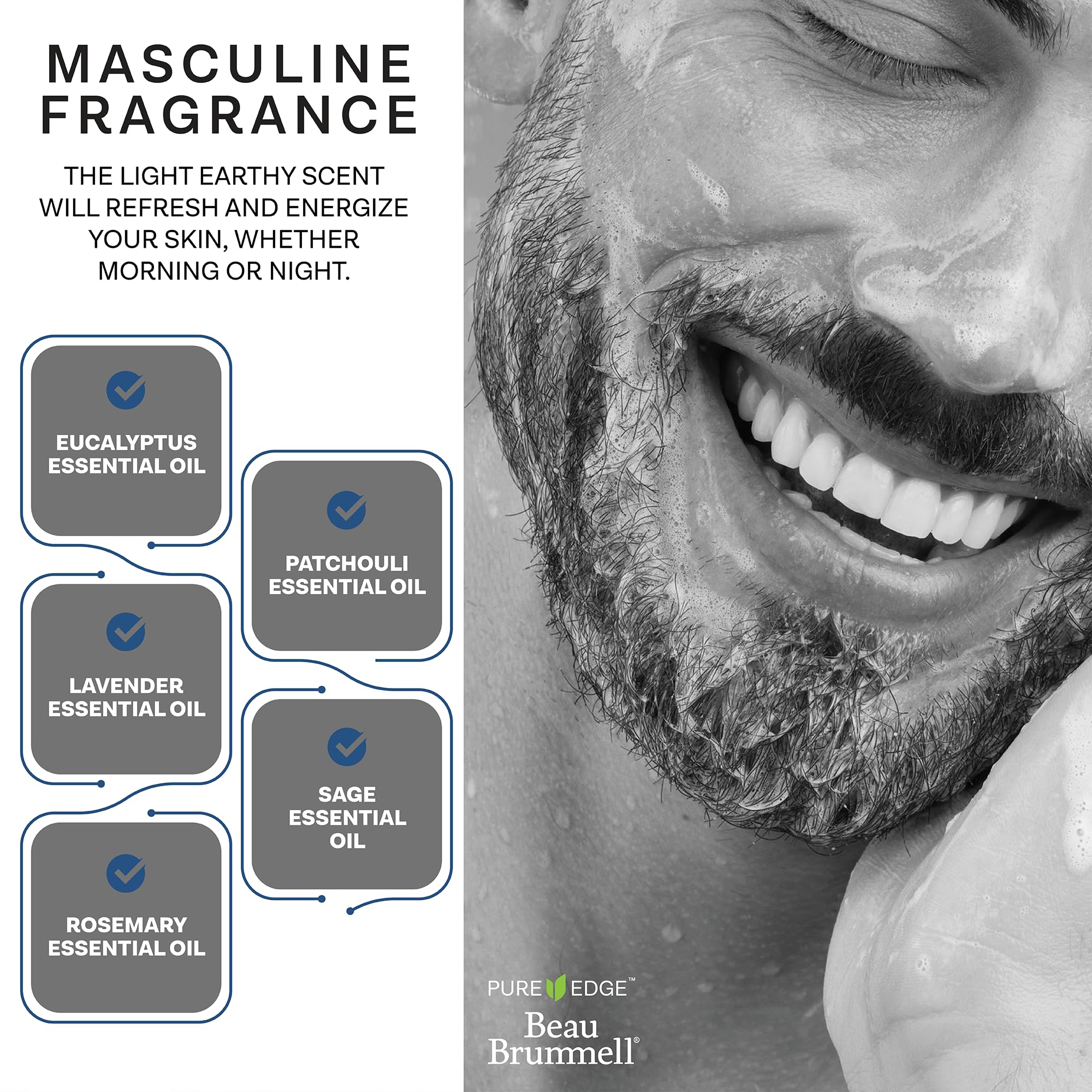 The Gentlemen's Face Wash by Beau Brummell for Men | An Activated Charcoal Daily Facial Cleanser | Expertly Formulated Men's Skin Care - 8 fl. oz. by Beau Brummell