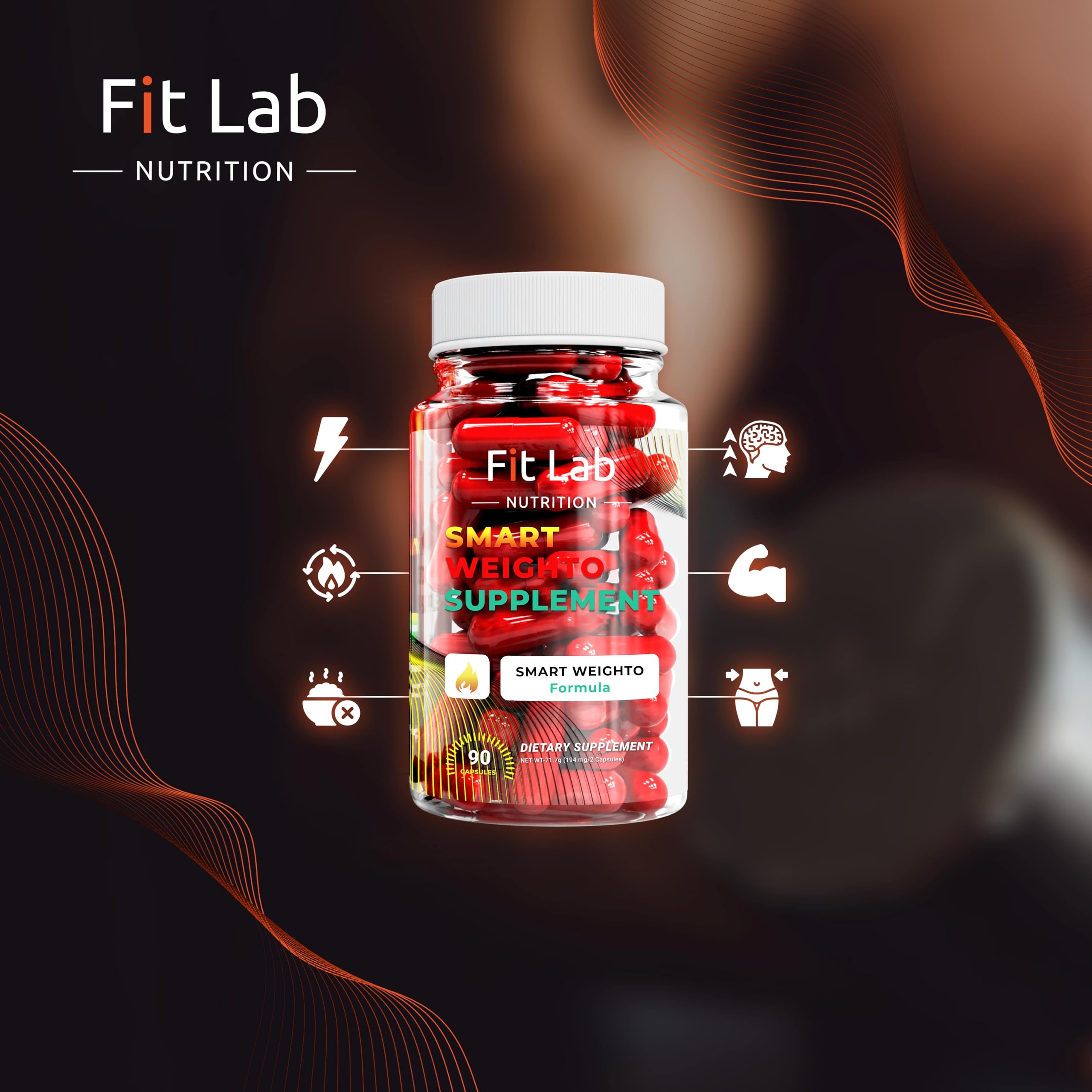 FIT LAB - 90 Capsules - for Women & Men - Weighto Management - 45 Days Supply