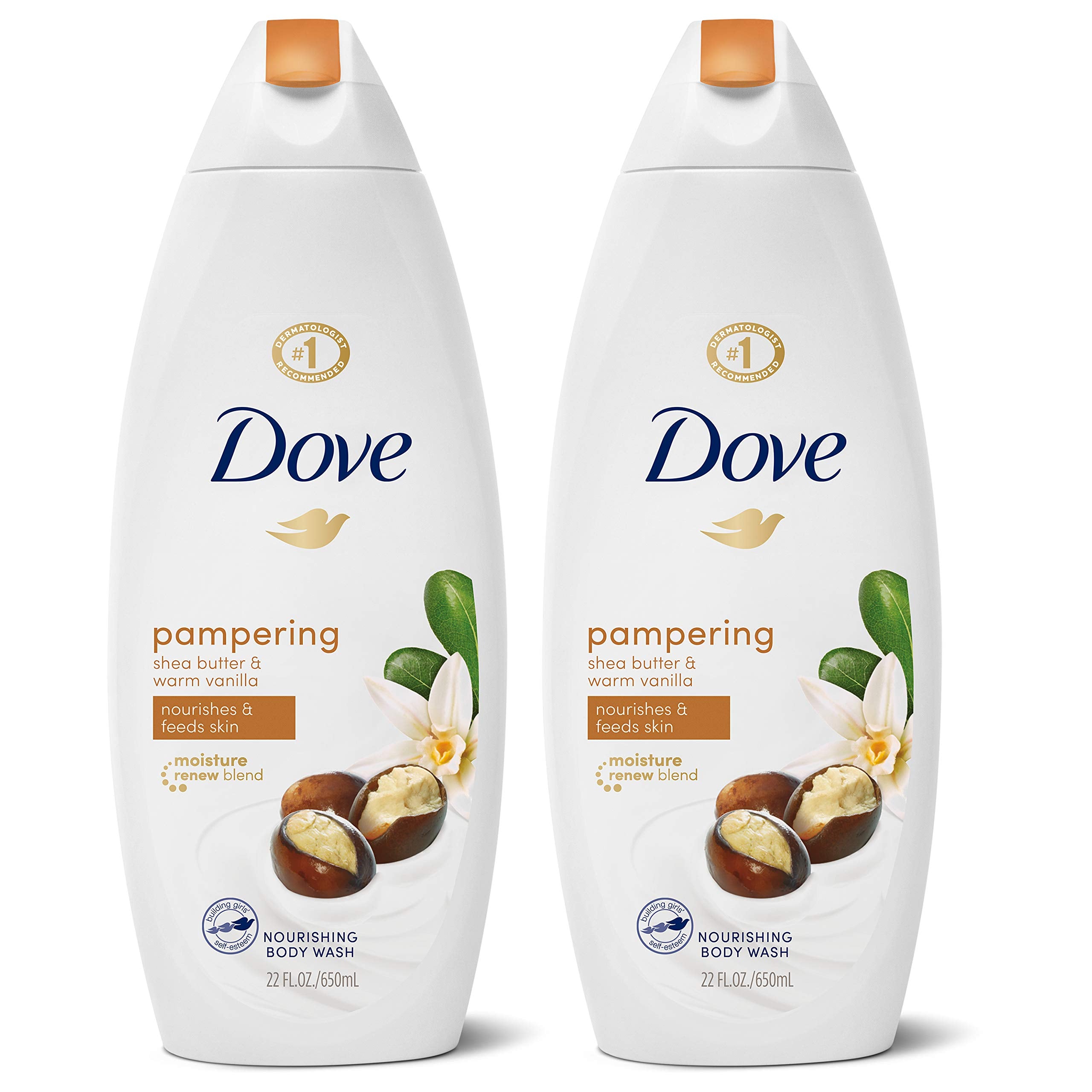 Dove Pampering Body Wash Nourishes & Feeds Skin Shea Butter with Warm Vanilla Effectively Washes Away Bacteria While Nourishing Your Skin 22 oz 2 Count