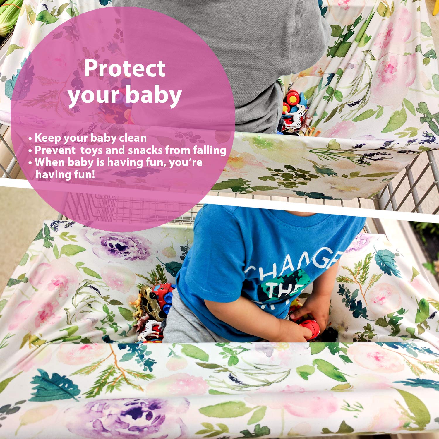 Pobi Baby Premium Multi-Use Cover - Nursing, Car Seat, Shopping Cart, High Chair, and Breastfeeding Cover - Ultra-Soft, Stretchy, and Versatile Floral Scarf for Mom and Baby (Allure)
