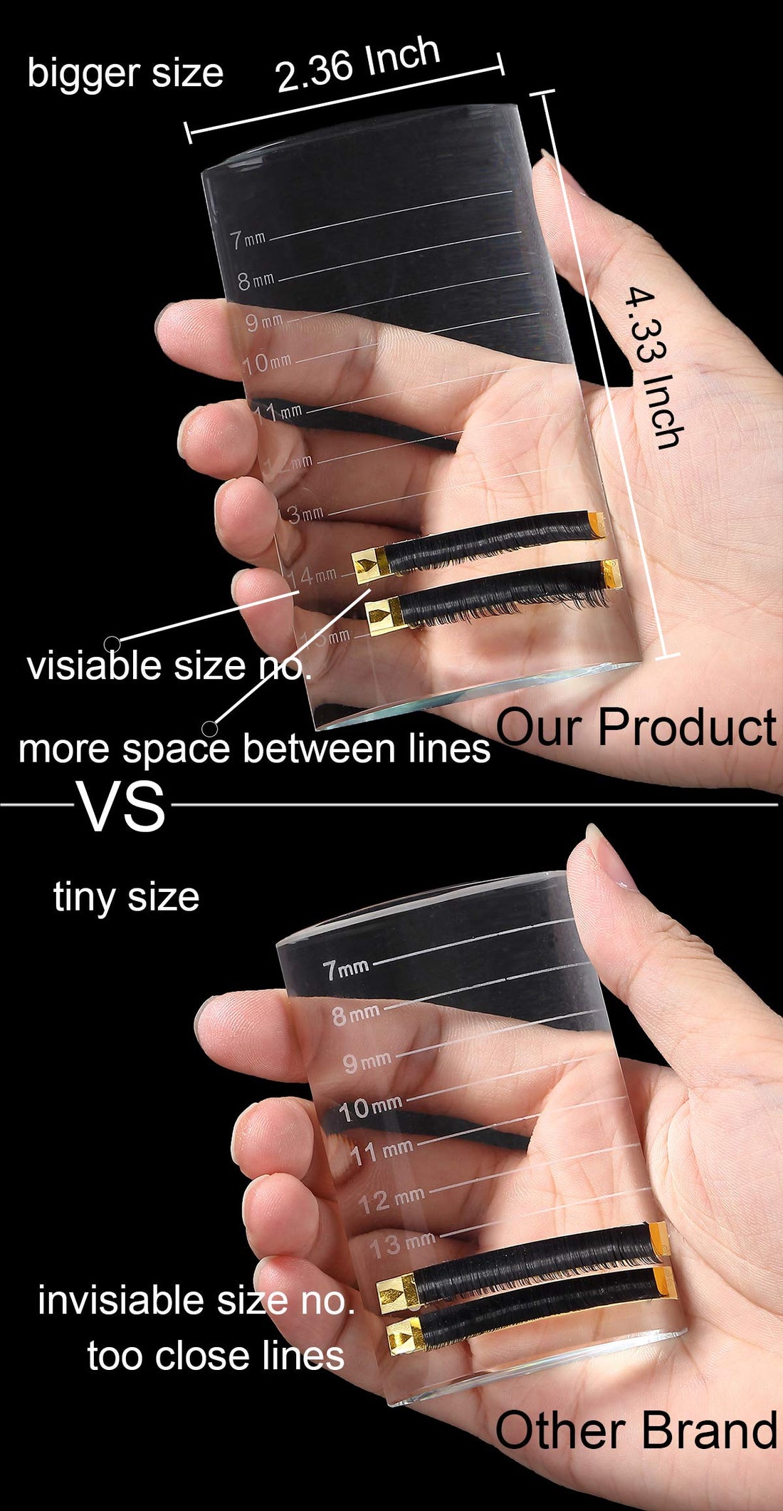 Catchin Curve: Eyelash Extension Crystal Pallet Lash Holder Tray Bigger Size with Storage Case 4.3X2.4 Inch