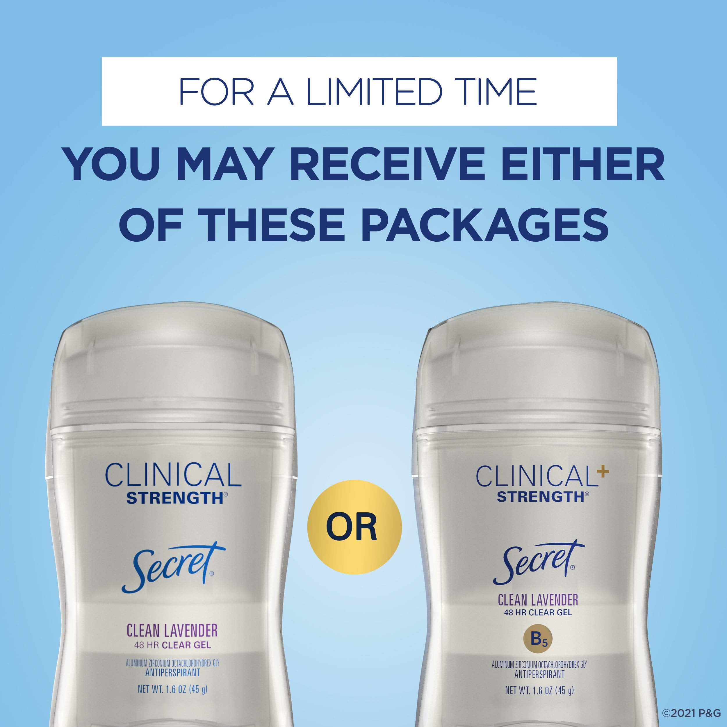 Secret Clinical Strength Clear Gel Women's Antiperspirant & Deodorant Ooh-La-La Lavender Scent 1.6 Ounce (Pack of 12)