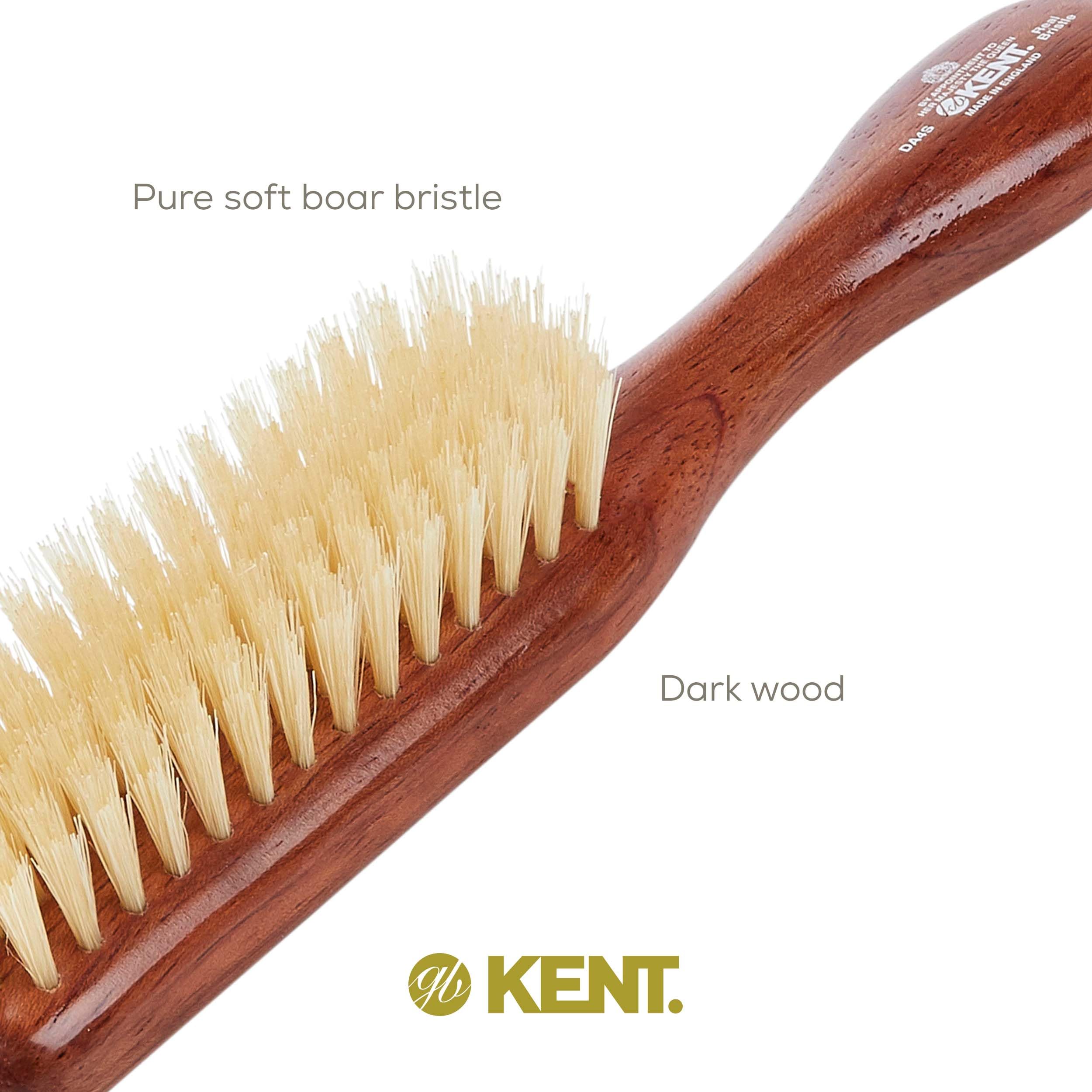 Kent DA4S Satinwood Premium Soft Pure Bristle Hair Brush for Fine and Thinning Hair