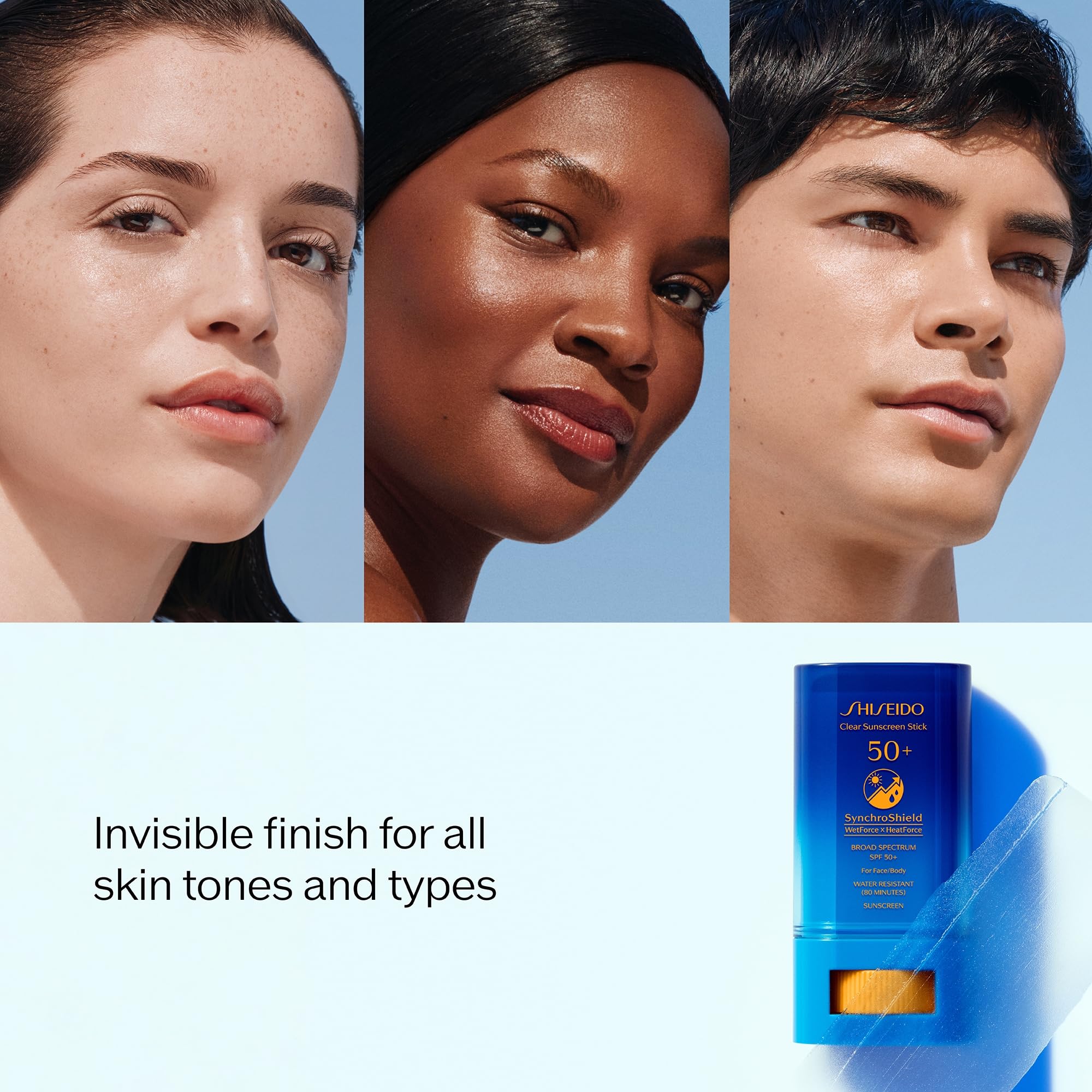 Shiseido Clear Sunscreen Stick SPF 50+ - Invisible Broad-Spectrum Face Sunscreen - Wear Under & Over Makeup - Lightweight Formula - All Skin Types