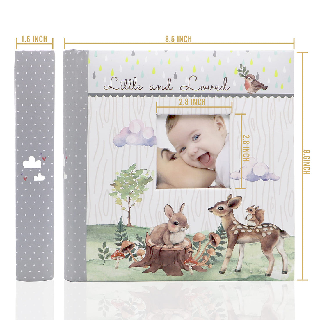 Holoary Baby Photo Album 4” x 6” 160 Photos, Newborn Baby Keepsake Gifts for Baby Boy/Girl and New Parents, Woodland Animals Design