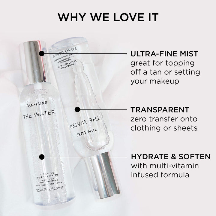 TAN-LUXE The Water - Hydrating Self-Tan Water, 200ml - Cruelty & Toxin Free - Medium/Dark