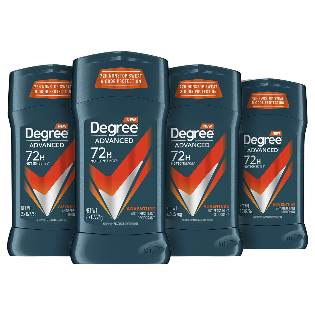 Degree Men Adrenaline Series Antiperspirant & Deodorant, Adventure 2.7 oz,(pack of 4)