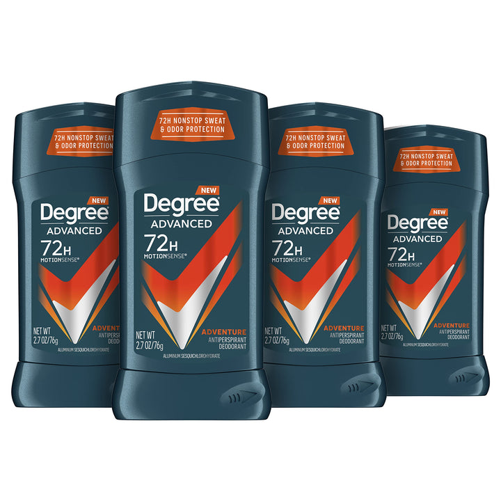 Degree Men Adrenaline Series Antiperspirant & Deodorant, Adventure 2.7 oz,(pack of 4)