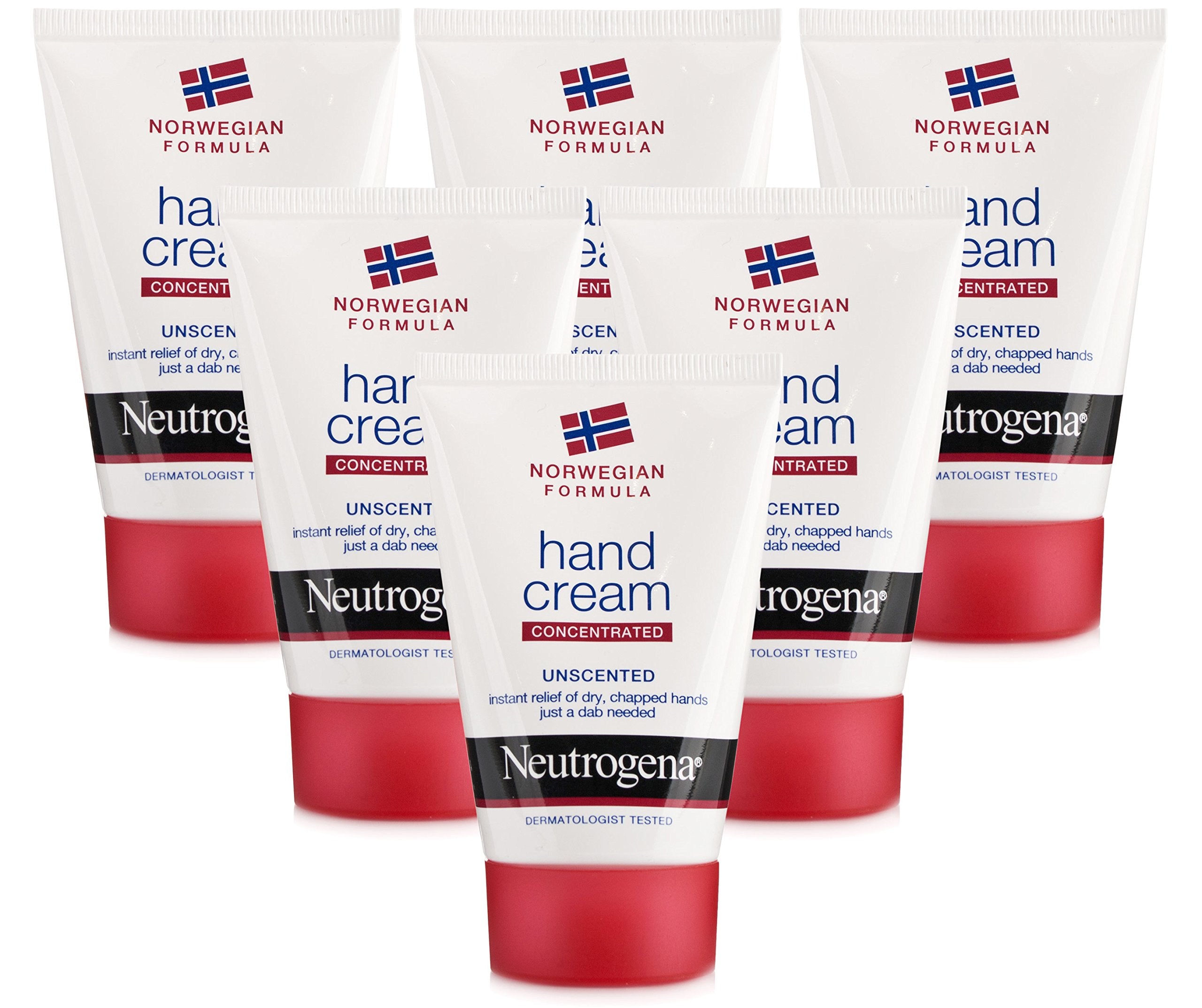 Neutrogena Concentrated Hand Cream, Unscented, Norwegian Formula,Travel Size (1.69 Ounce, Pack of 6)