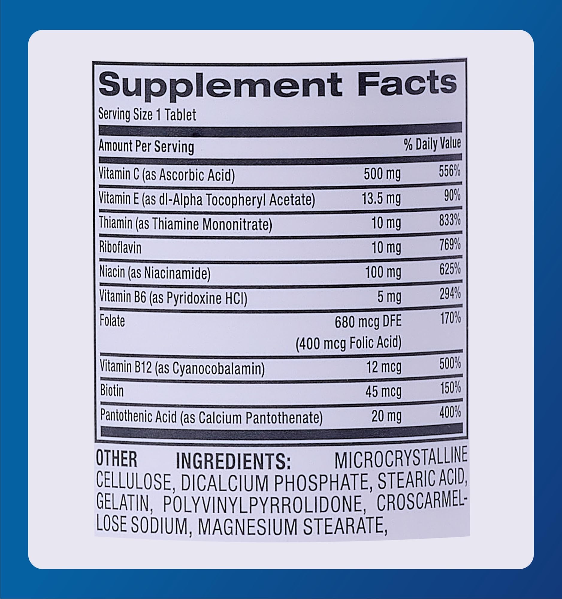 Major Stress Formula - High Potency Stress Formula Vitamins - Dietary Supplement - 60 Tablets