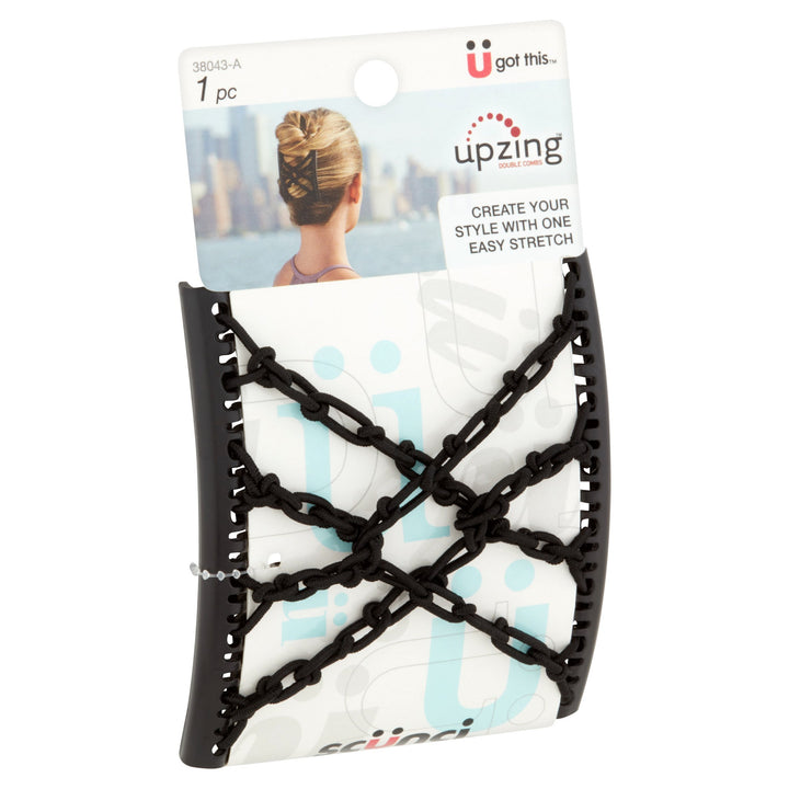 Scunci Braided Upzing Double Combs Large, Easy-Stretch, Assorted Colors