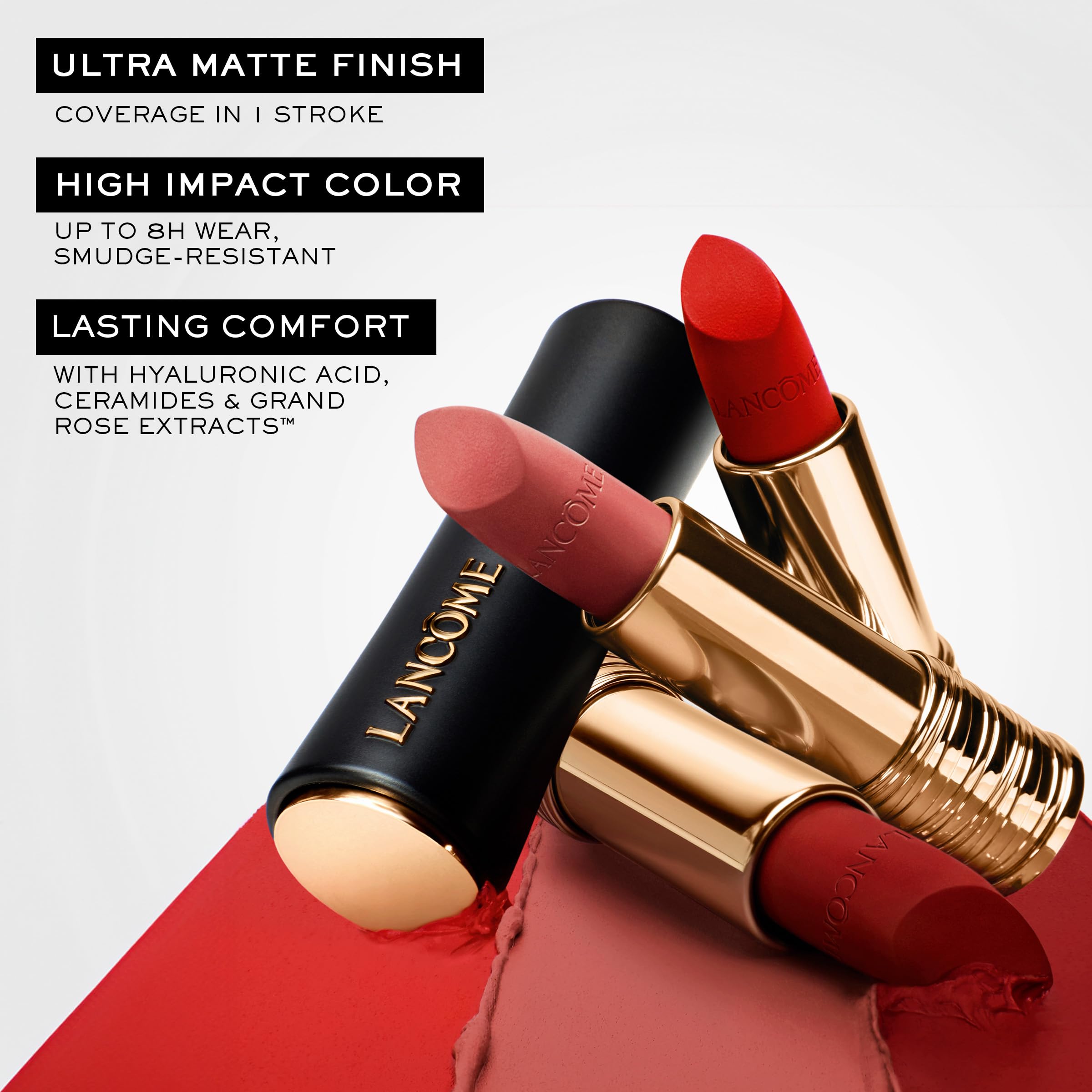 Lancôme L'Absolu Rouge Drama Matte Lipstick - Bold Matte Finish - Lasting Comfort & Hydration - 196 French Touch