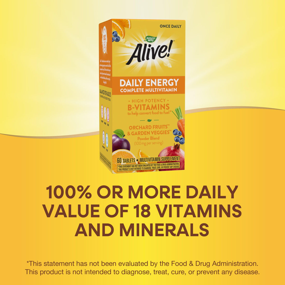 Nature’s Way Alive! Daily Energy Multivitamin 22 Vitamins and Minerals 60 Tablets