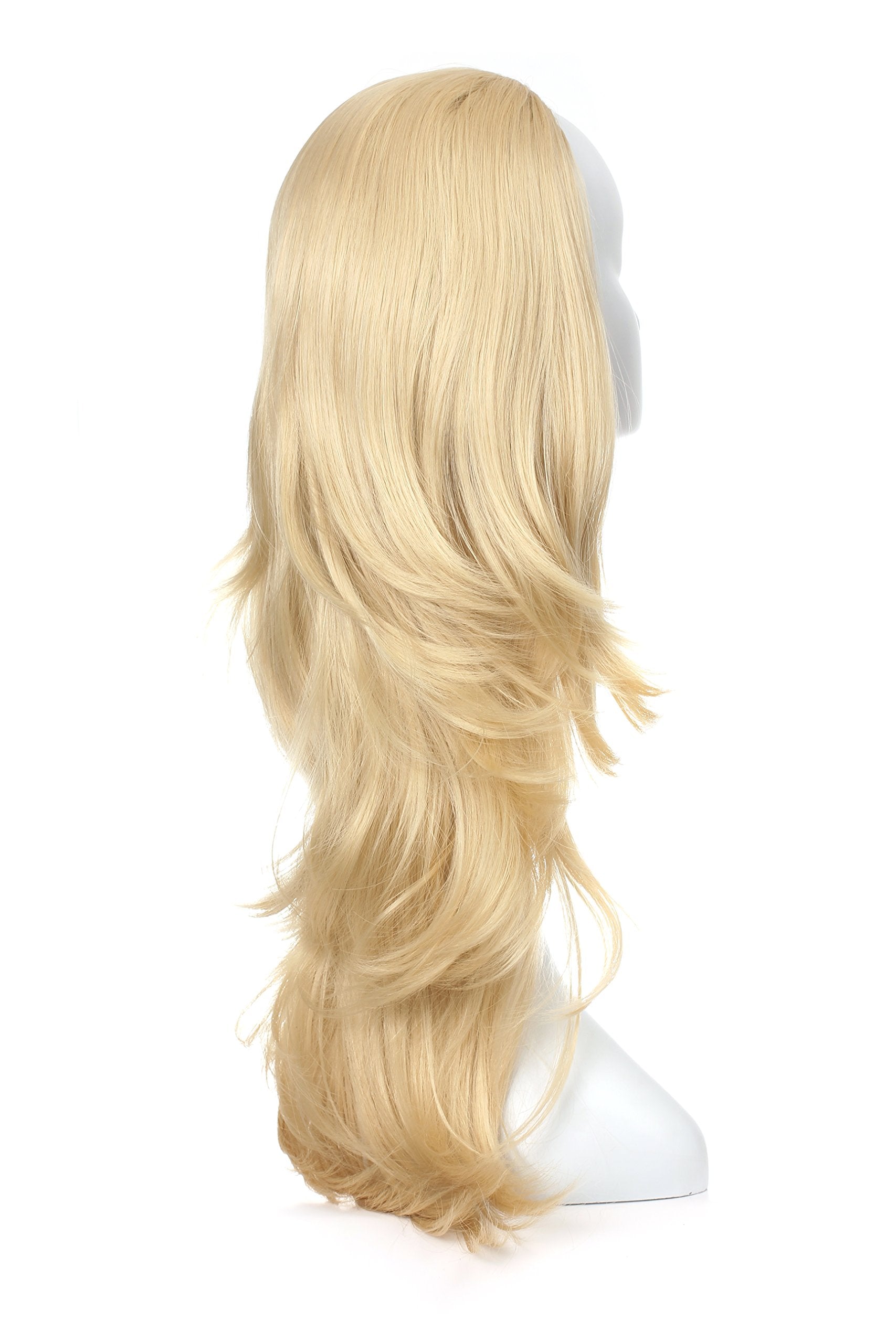 613 : OneDor 22 Slight Curly 3/4 Ladies Half Wig Kanekalon Hair Synthetic Wigs with Comb on a mesh head cap (613)