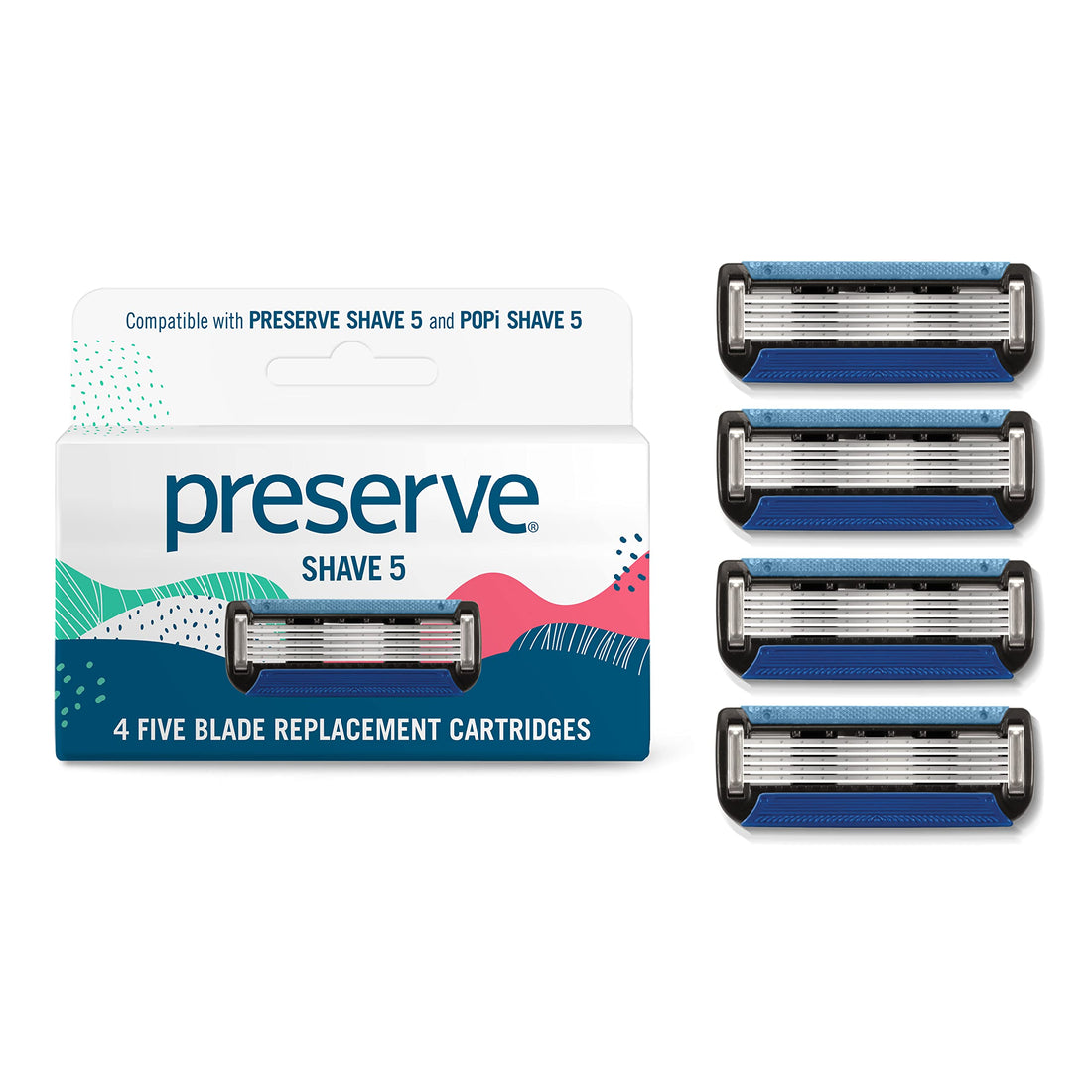 Shave 5 Replacement Blades - 4 Blades, 4 count by Preserve