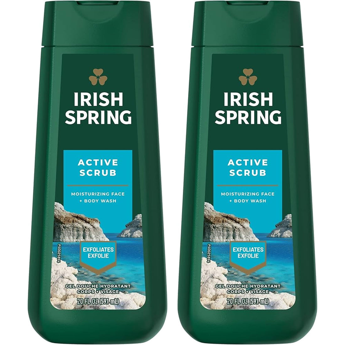 Irish Spring, Deep Action Scrub, Body Wash, 18oz (FL) Container (Pack of 2)